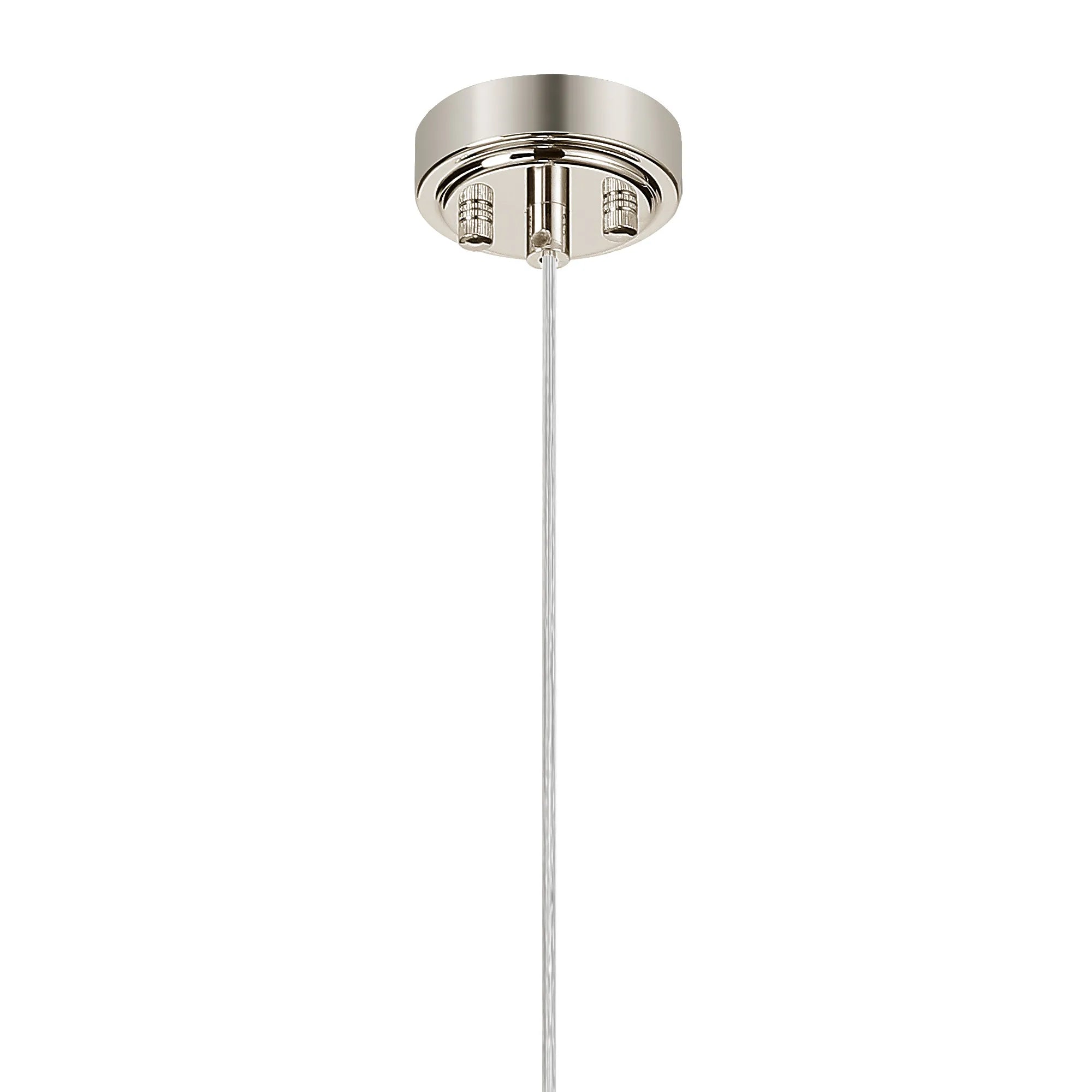 Dene Pendant 1 Light - IP44 Polished Nickel & Amber Ribbed Round Glass