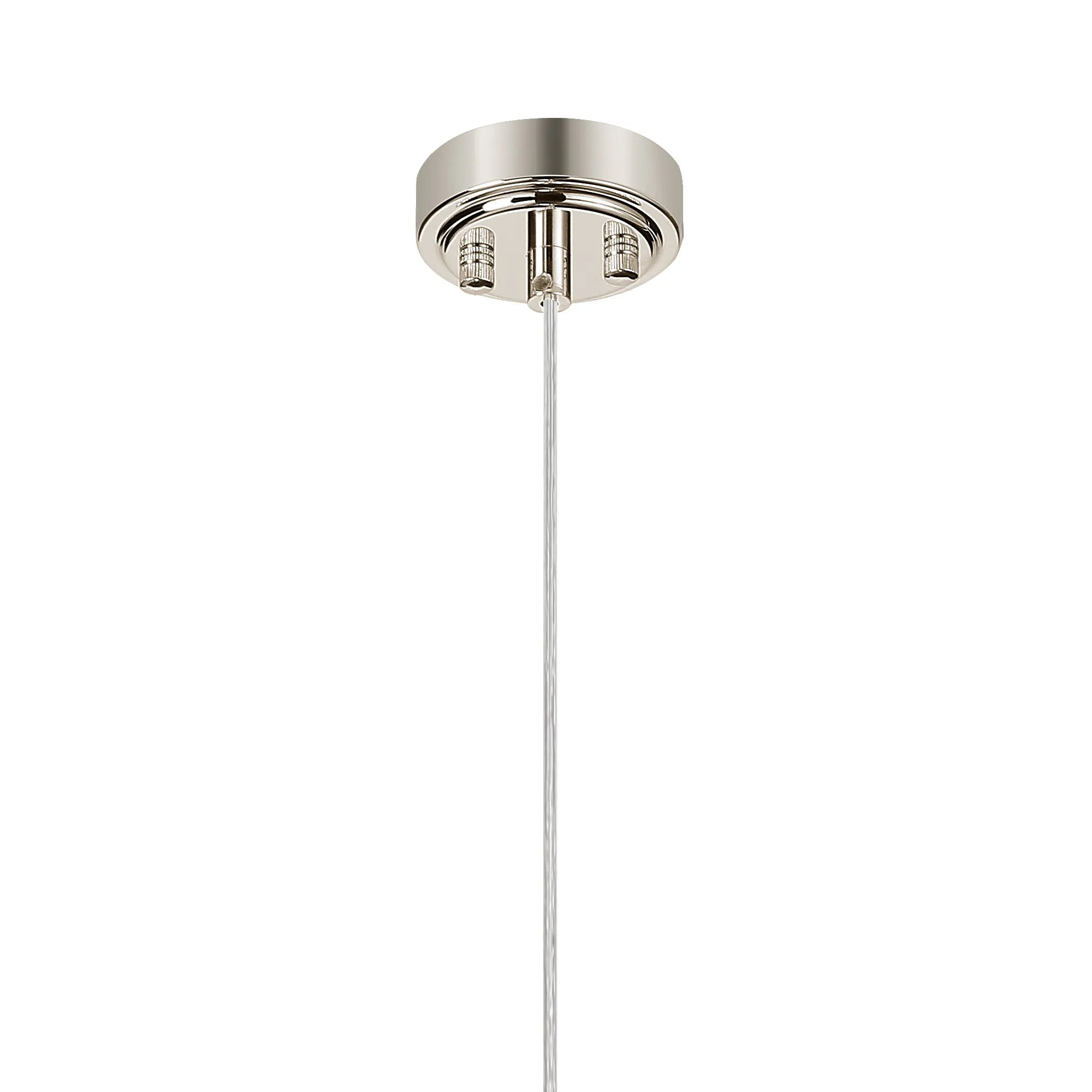 Dene Pendant 1 Light - IP44 Polished Nickel & Smoke Ribbed Round Glass