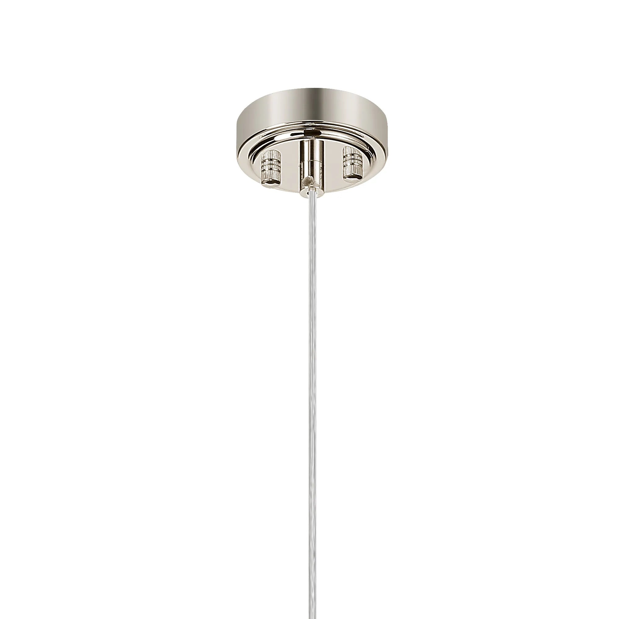 Dene Pendant 1 Light - IP44 Polished Nickel & Clear Cross Pattern Round Glass