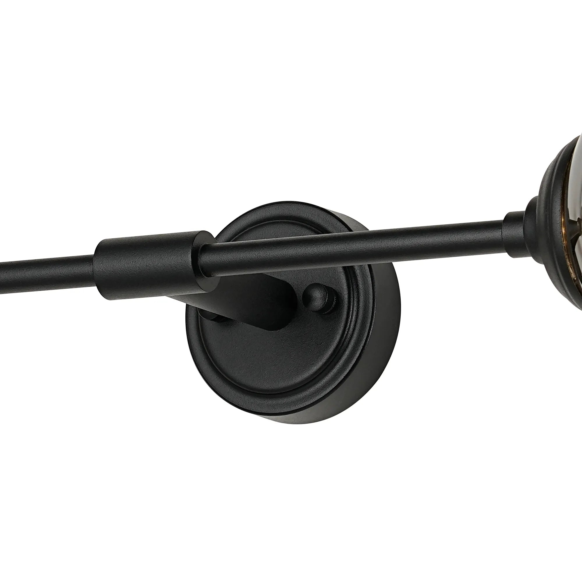 Dene Ceiling & Wall Light - Linear 2 Light - IP44 Satin Black & Glass Smooth Round Glass