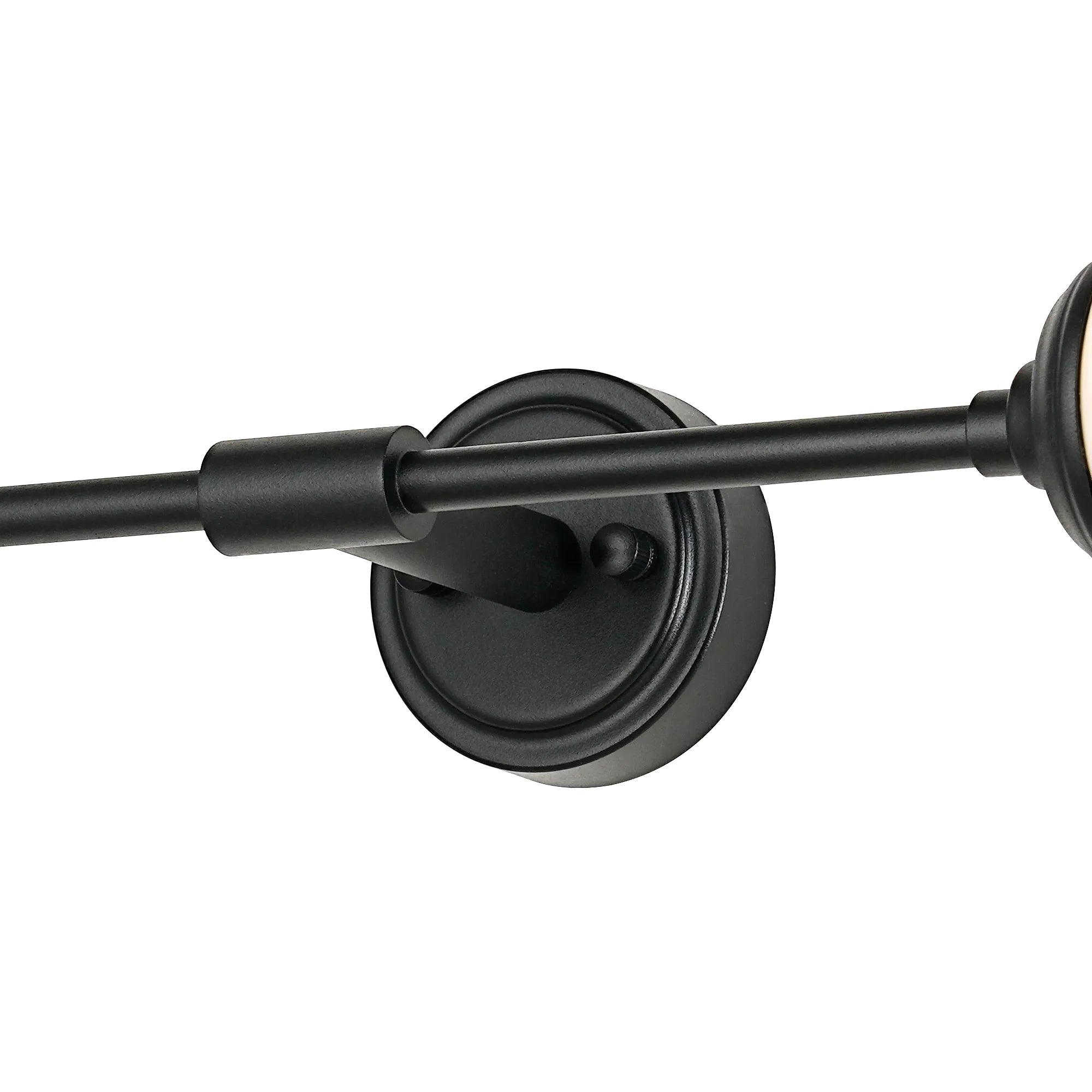 Dene Ceiling & Wall Light - Linear 2 Light - IP44 Satin Black & Grey, White Round Marble Effect Glass