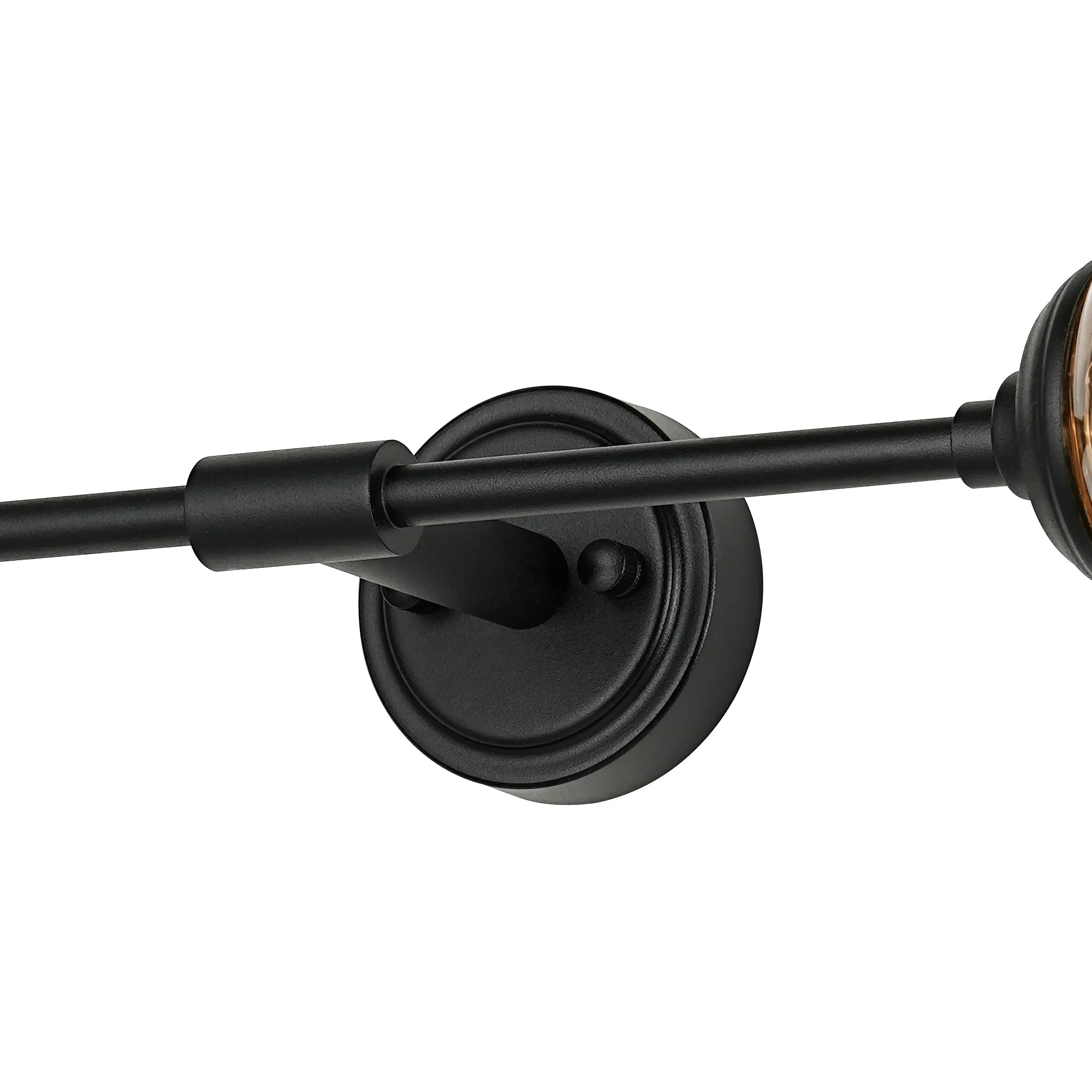 Dene Ceiling & Wall Light - Linear 2 Light - IP44 Satin Black & Amber Smooth Tubular Glass