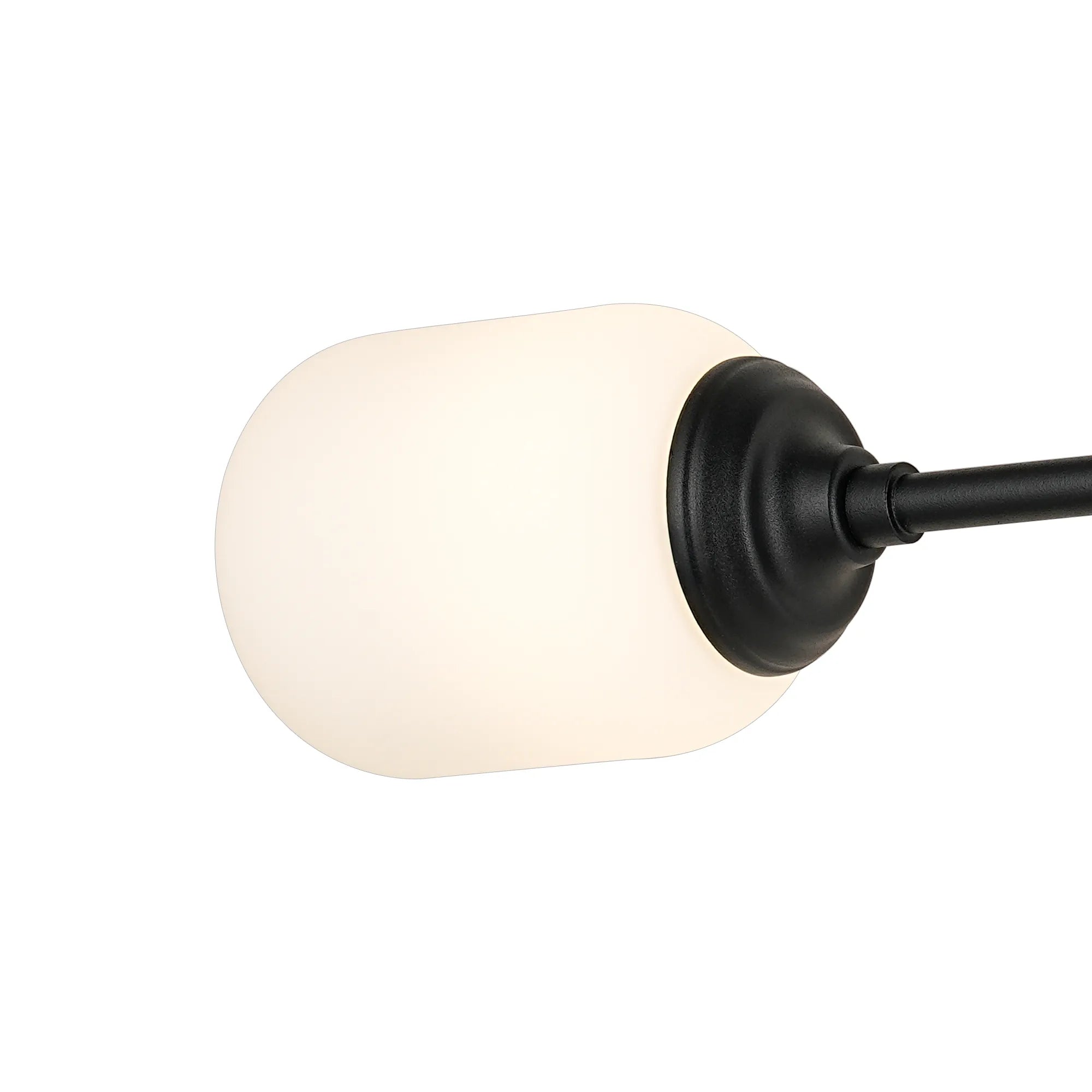 Dene Ceiling & Wall Light - Linear 2 Light - IP44 Satin Black & White Smooth Tubular Glass