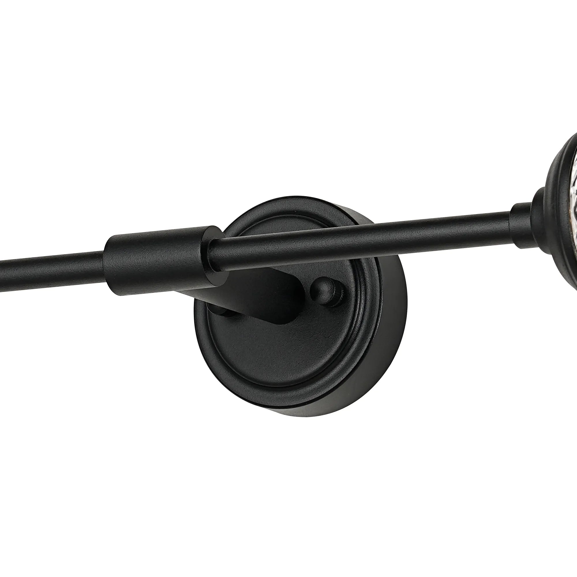 Dene Ceiling & Wall Light - Linear 2 Light - IP44 Satin Black & Glass Cross Pattern Round Glass