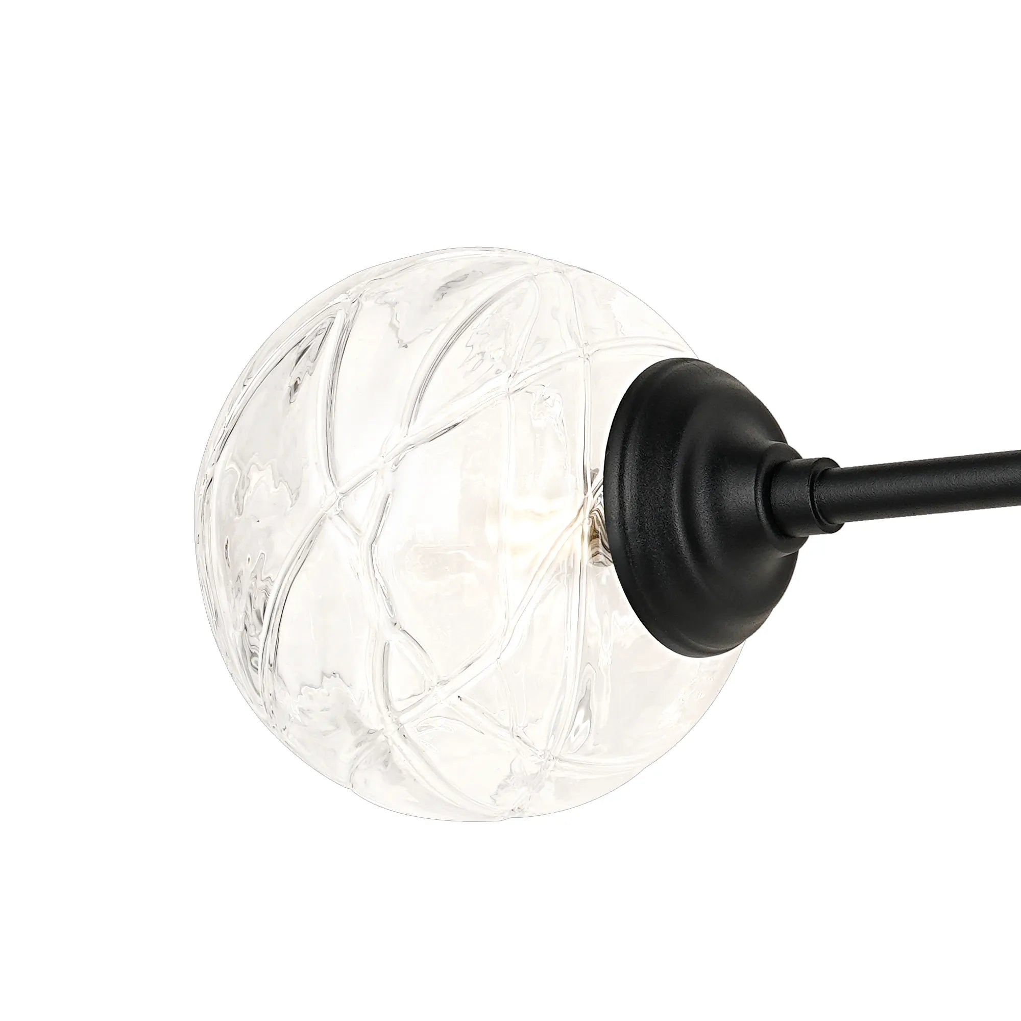 Dene Ceiling & Wall Light - Linear 2 Light - IP44 Satin Black & Glass Dune Effect Round Glass