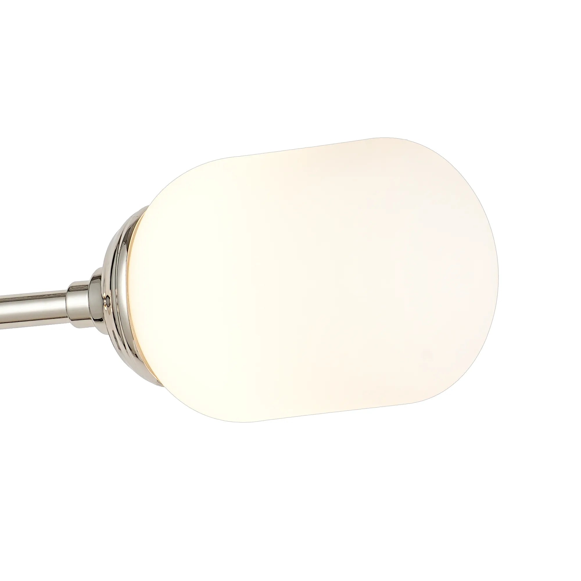 Dene Ceiling & Wall Light - Linear 2 Light - IP44 Nickel & White Smooth Tubular Glass