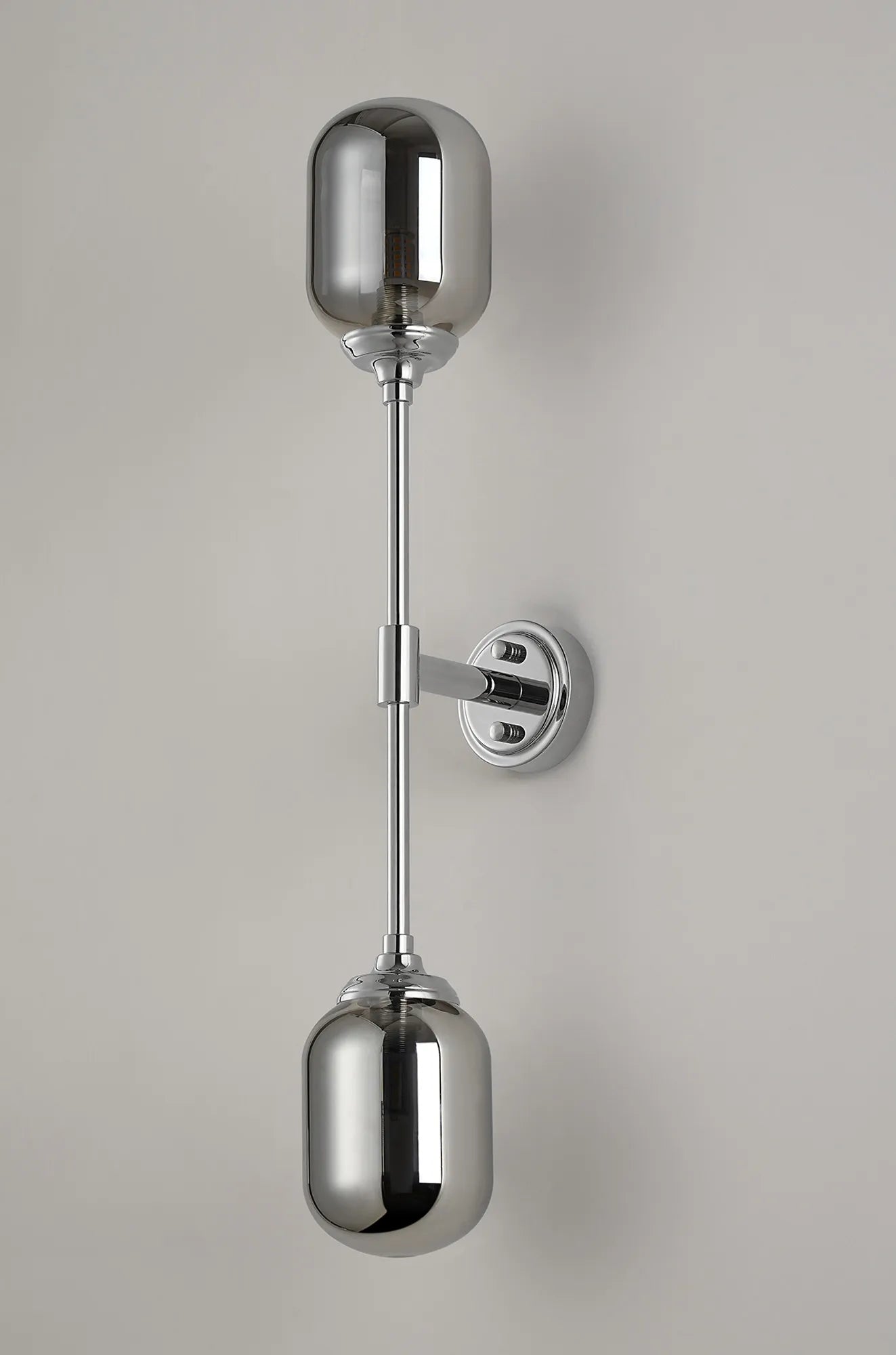 Dene Ceiling & Wall Light - Linear 2 Light - IP44 Nickel & Glass Smooth Tubular Glass