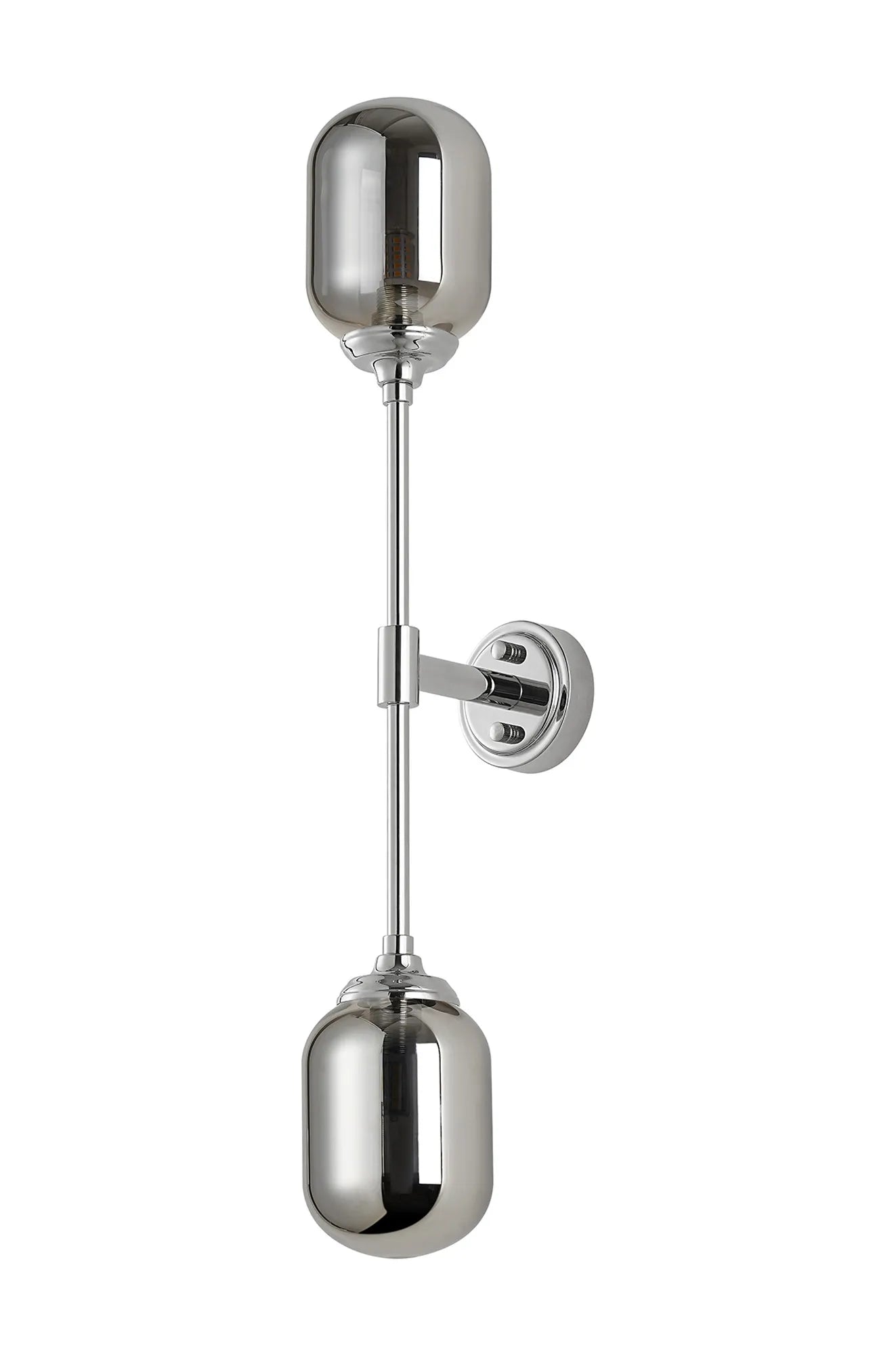 Dene Ceiling & Wall Light - Linear 2 Light - IP44 Nickel & Glass Smooth Tubular Glass