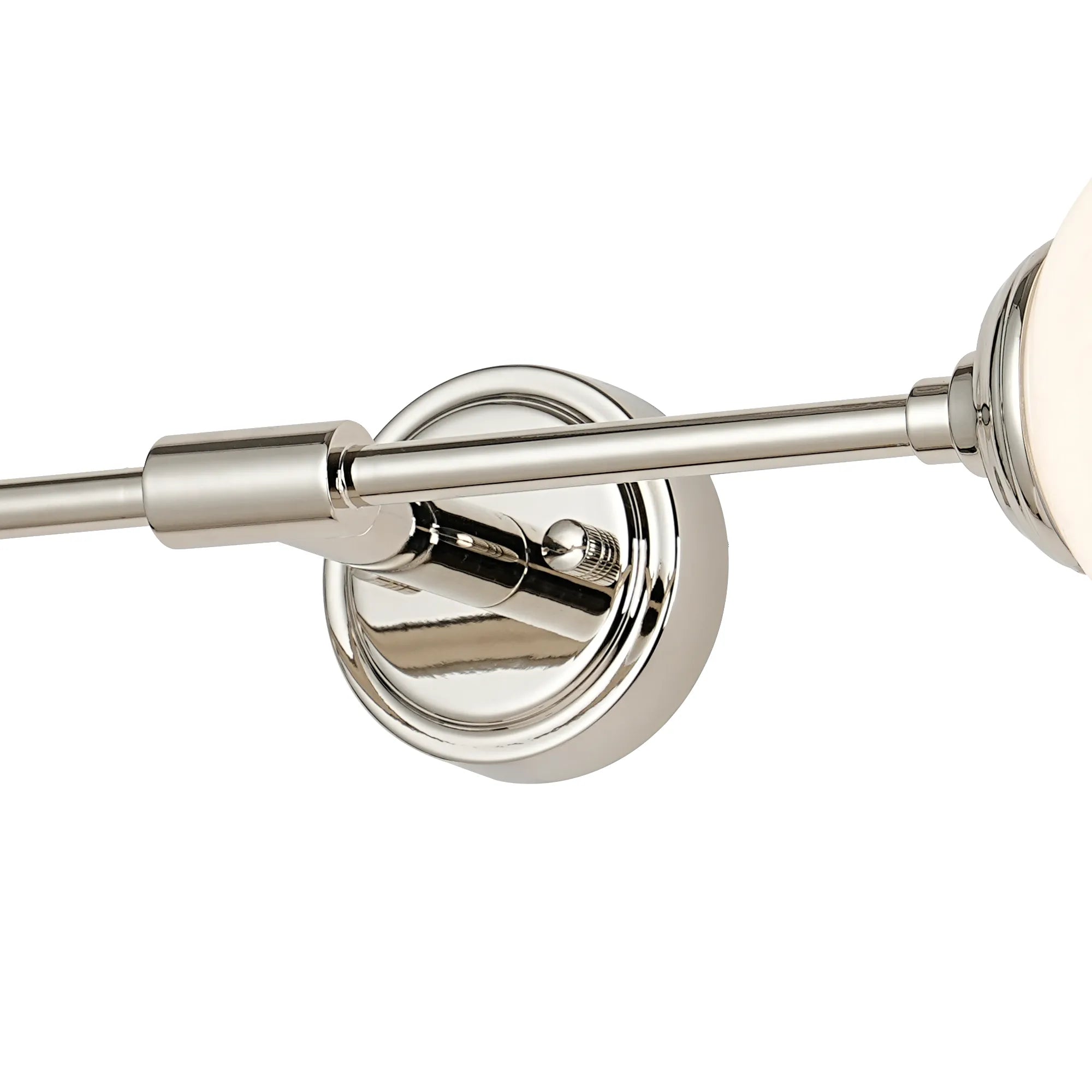 Dene Ceiling & Wall Light - Linear 2 Light - IP44 Nickel & White Two-Tone Snow Specks Round Glass