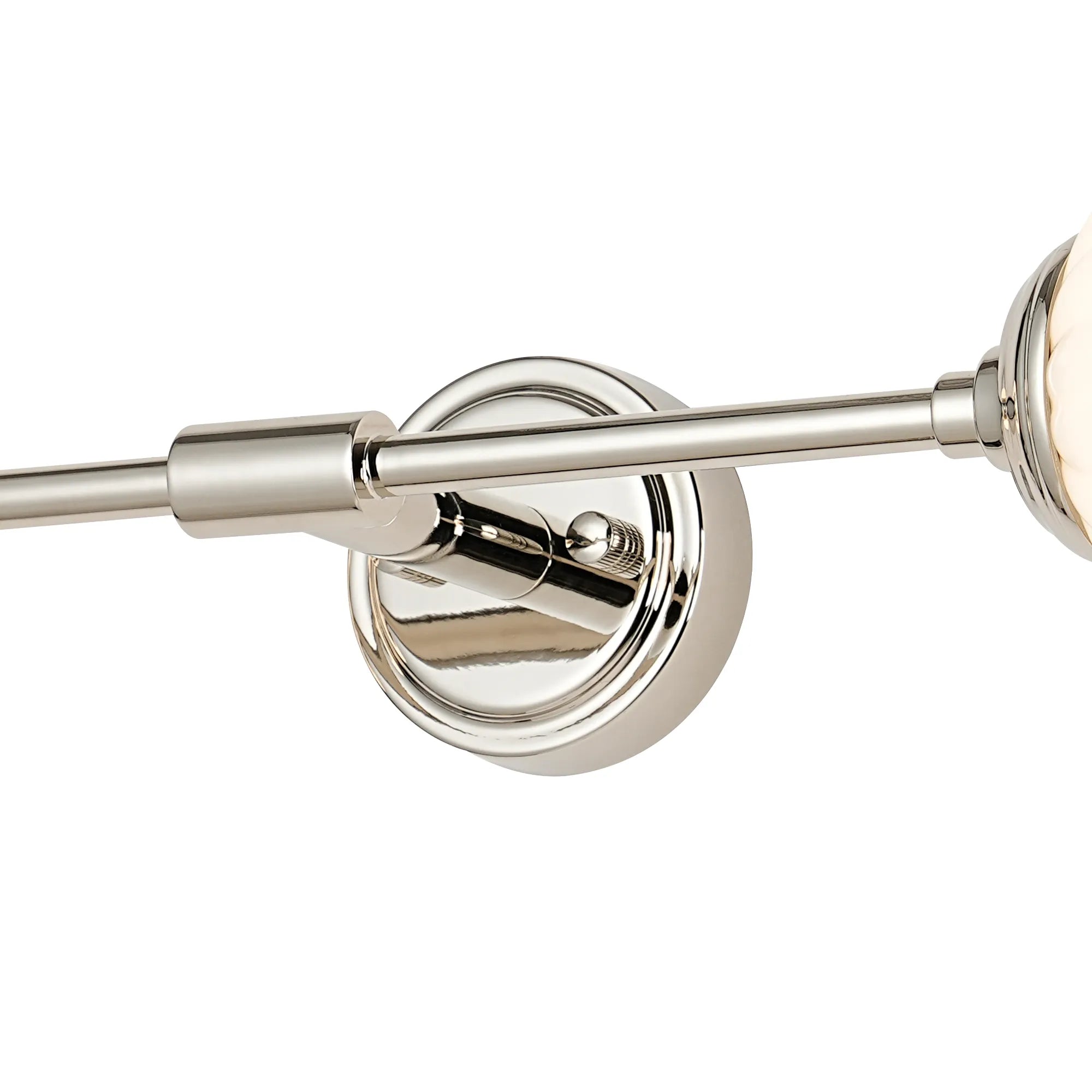 Dene Ceiling & Wall Light - Linear 2 Light - IP44 Nickel & White Round Segment Glass