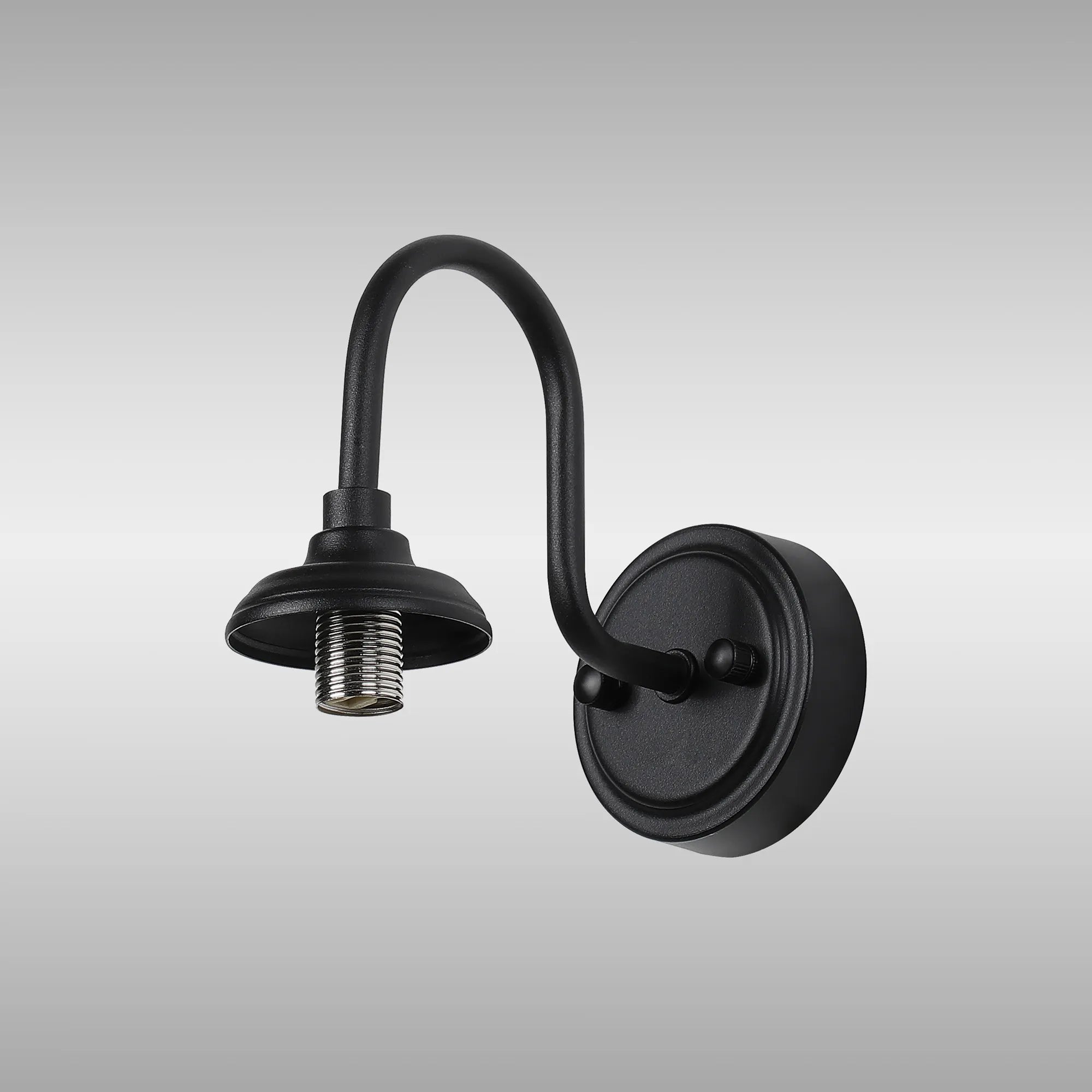 Dene Curved Arm Wall Light - Frame 1 Light - IP44 Satin Black