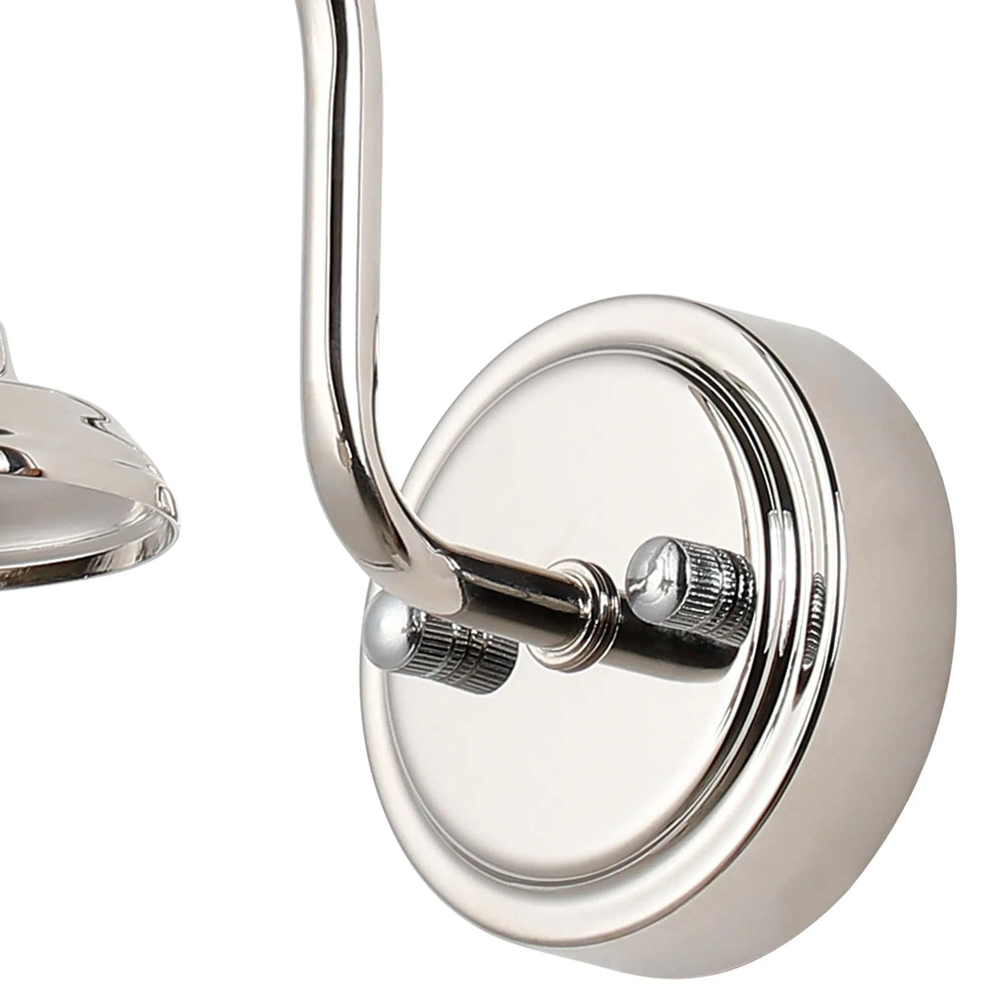 Dene Curved Arm Wall Light - Frame 1 Light - IP44 Polished Nickel