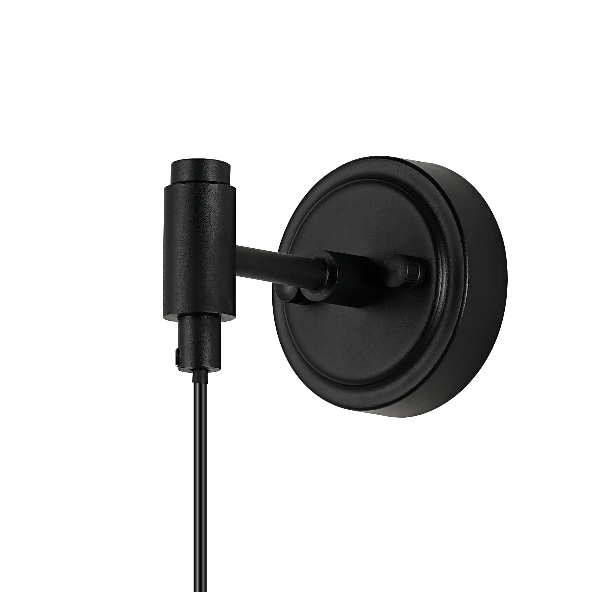 Dene Adjustable Single Wall Light IP44 - Satin Black & Clear Smooth Round Glass