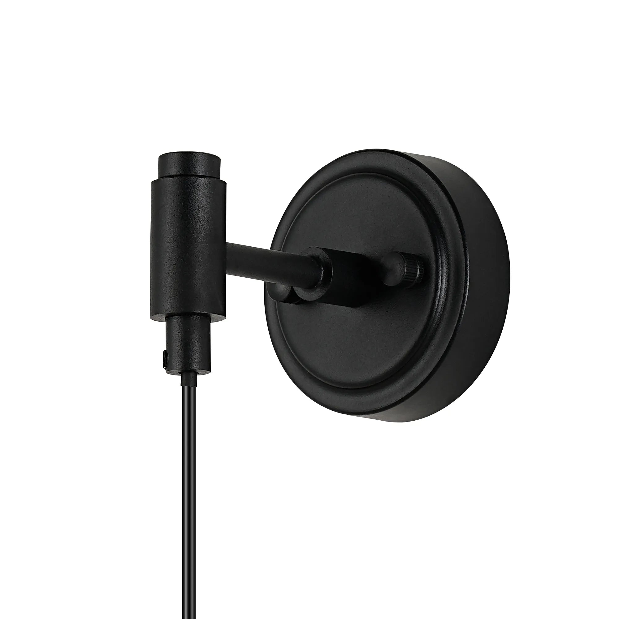 Dene Adjustable Single Wall Light IP44 - Satin Black & Opal Smooth Round Glass