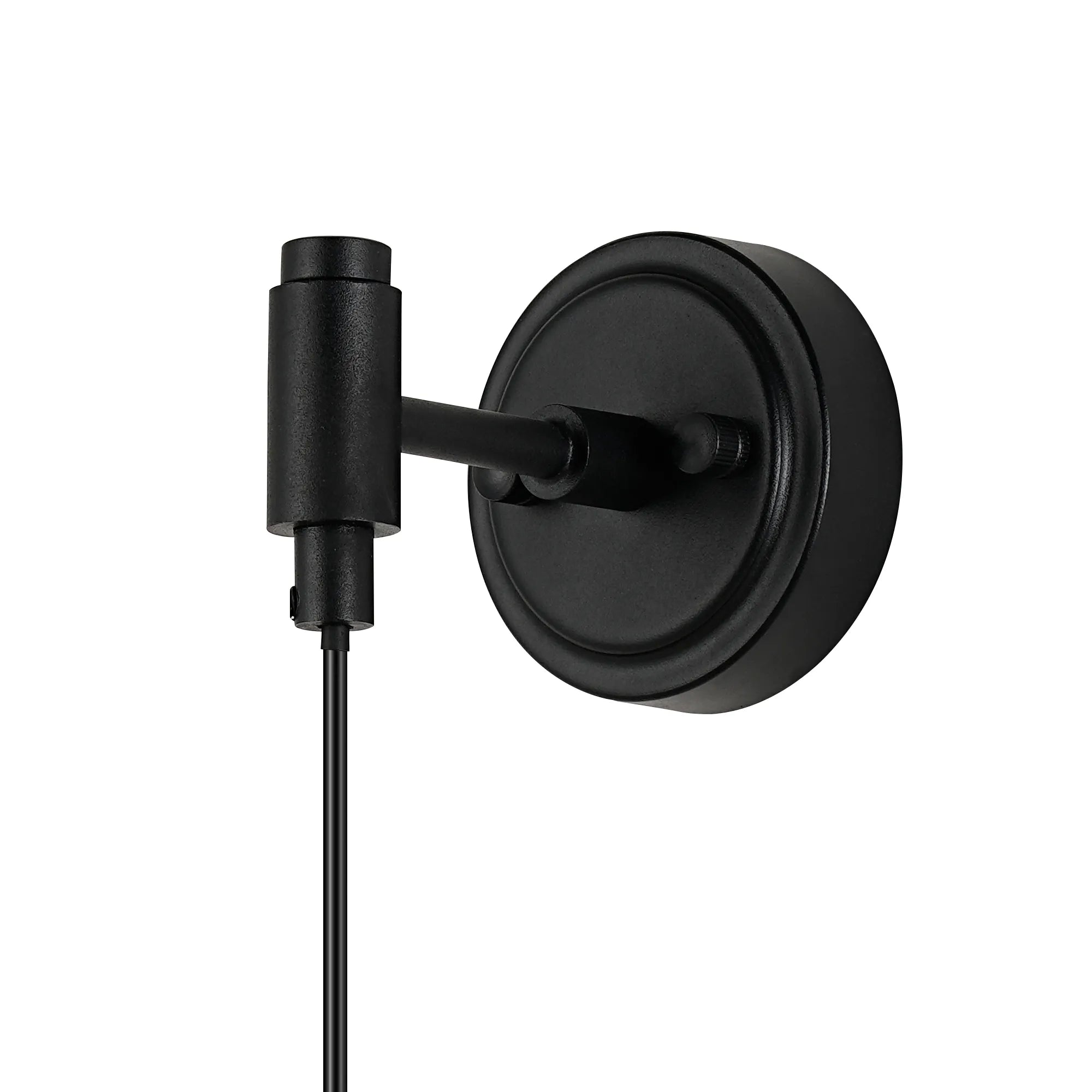 Dene Adjustable Single Wall Light IP44 - Satin Black & Amber Smooth Tubular Glass