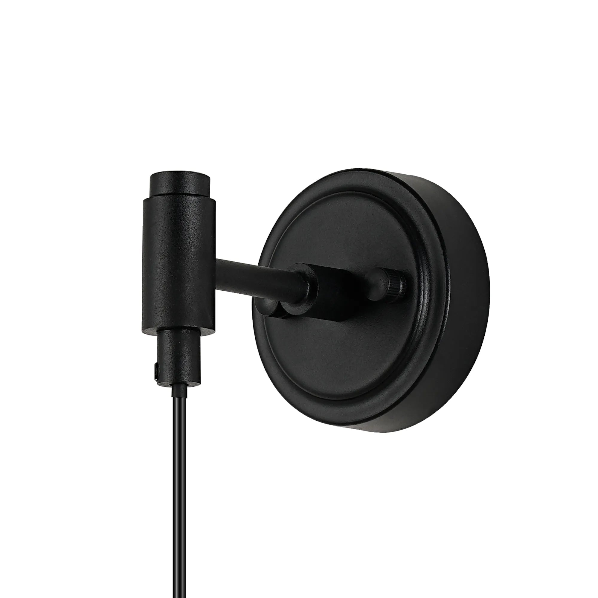 Dene Adjustable Single Wall Light IP44 - Satin Black & Opal Smooth Tubular Glass