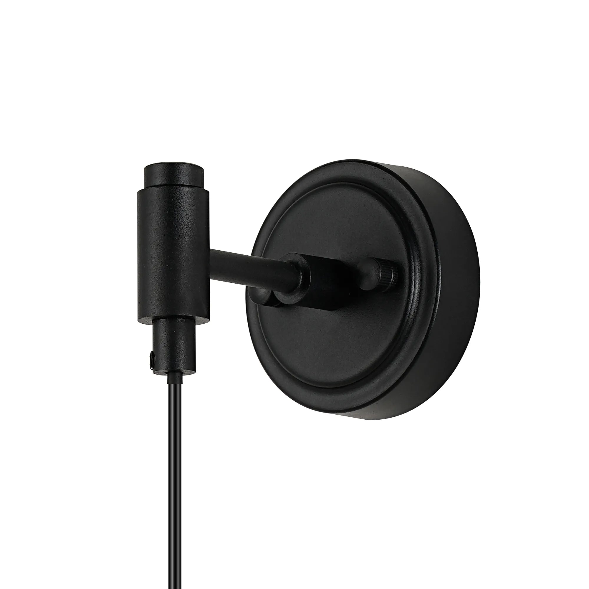 Dene Adjustable Single Wall Light IP44 - Satin Black & Smoke Smooth Tubular Glass