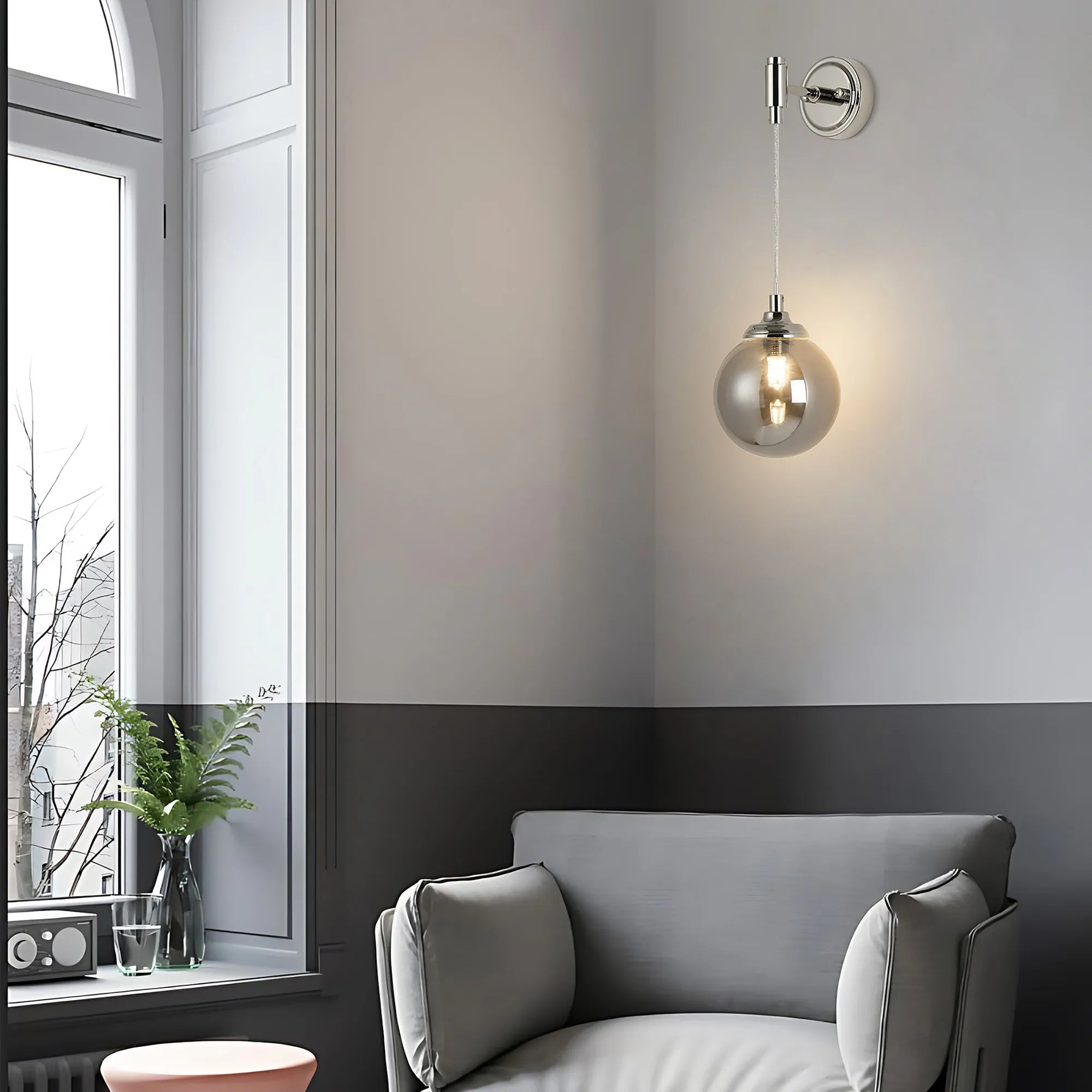 Dene Adjustable Wall Light - Frame 1 Light - IP44 Polished Nickel