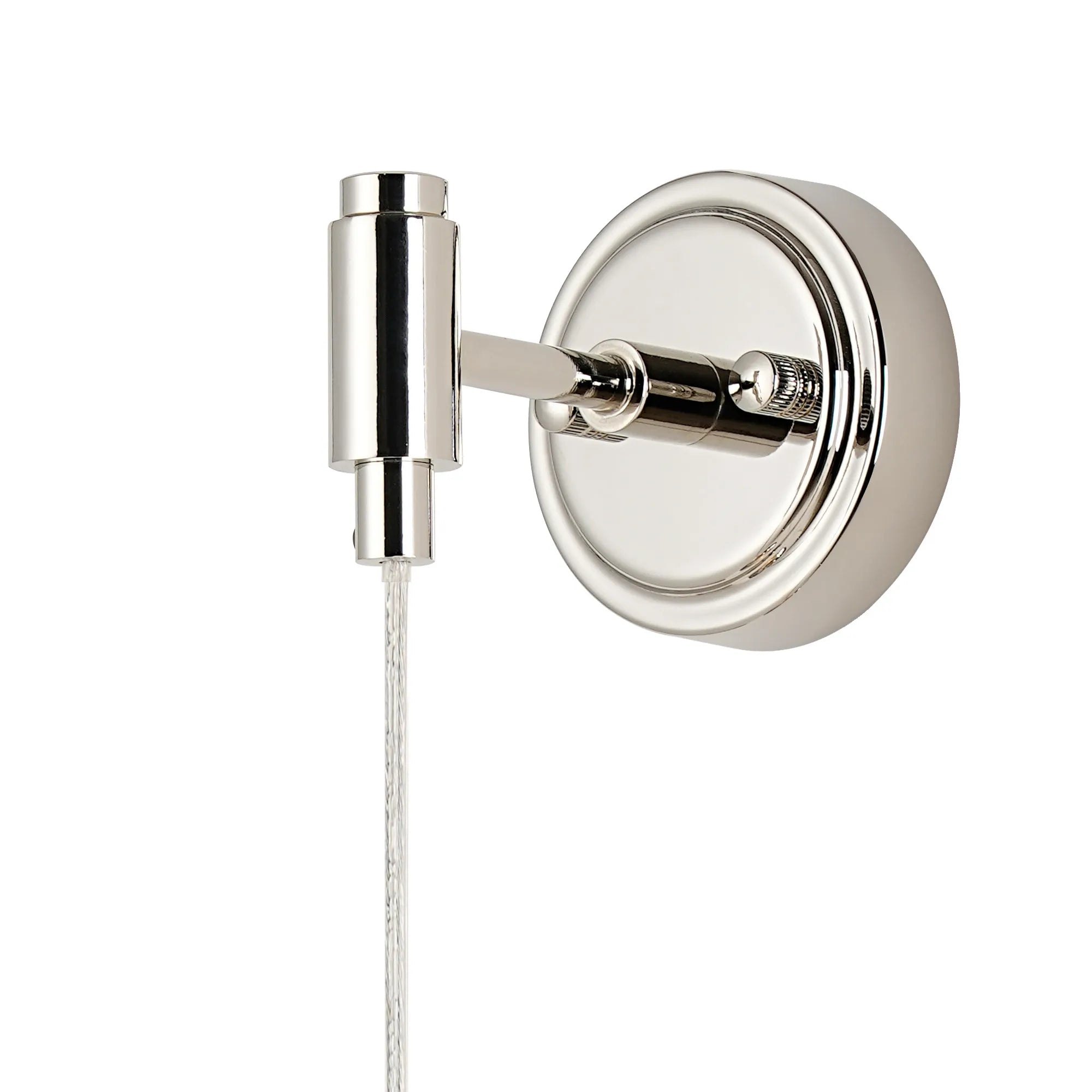 Dene Adjustable Single Wall Light IP44 - Polished Nickel & Brown & White Round Marble Effect Glass