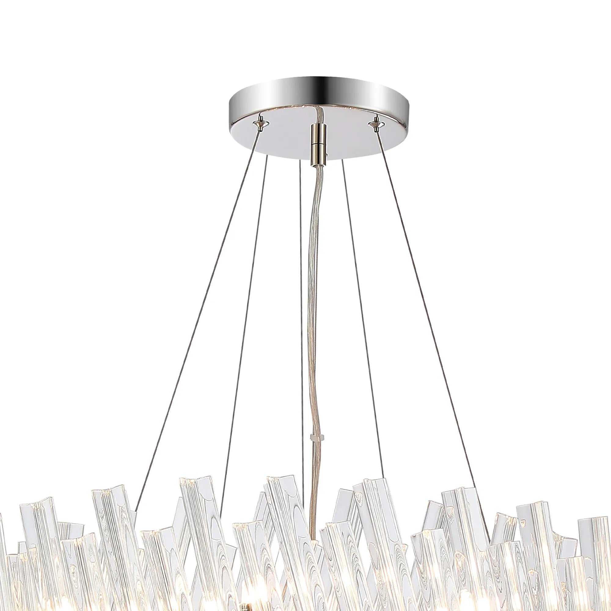Farnley 2 Tier 60cm Pendant 18 Light - Polished Nickel & Clear