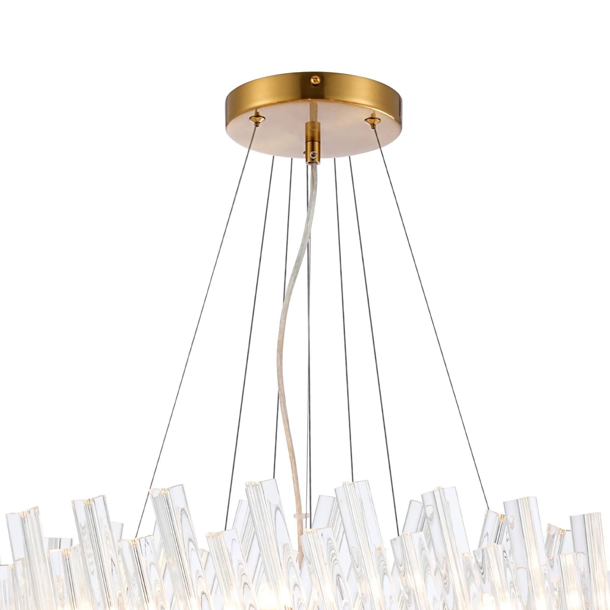 Farnley 3 Tier 60cm Pendant 18 Light - Brass & Clear