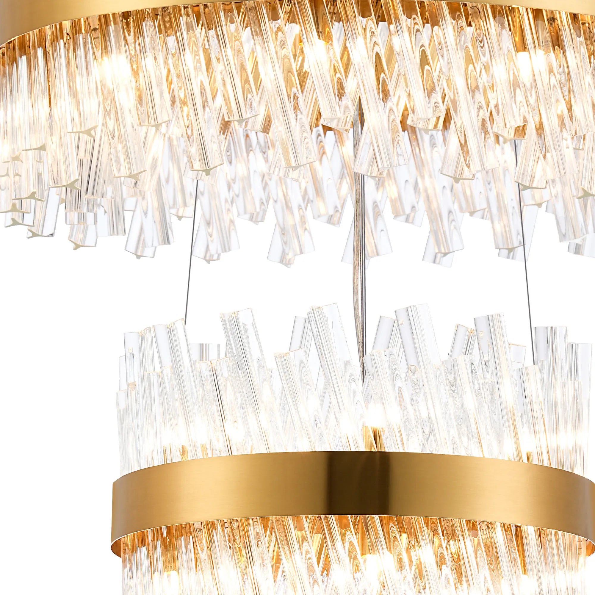 Farnley 3 Tier 80cm Pendant 24 Light - Brass & Clear