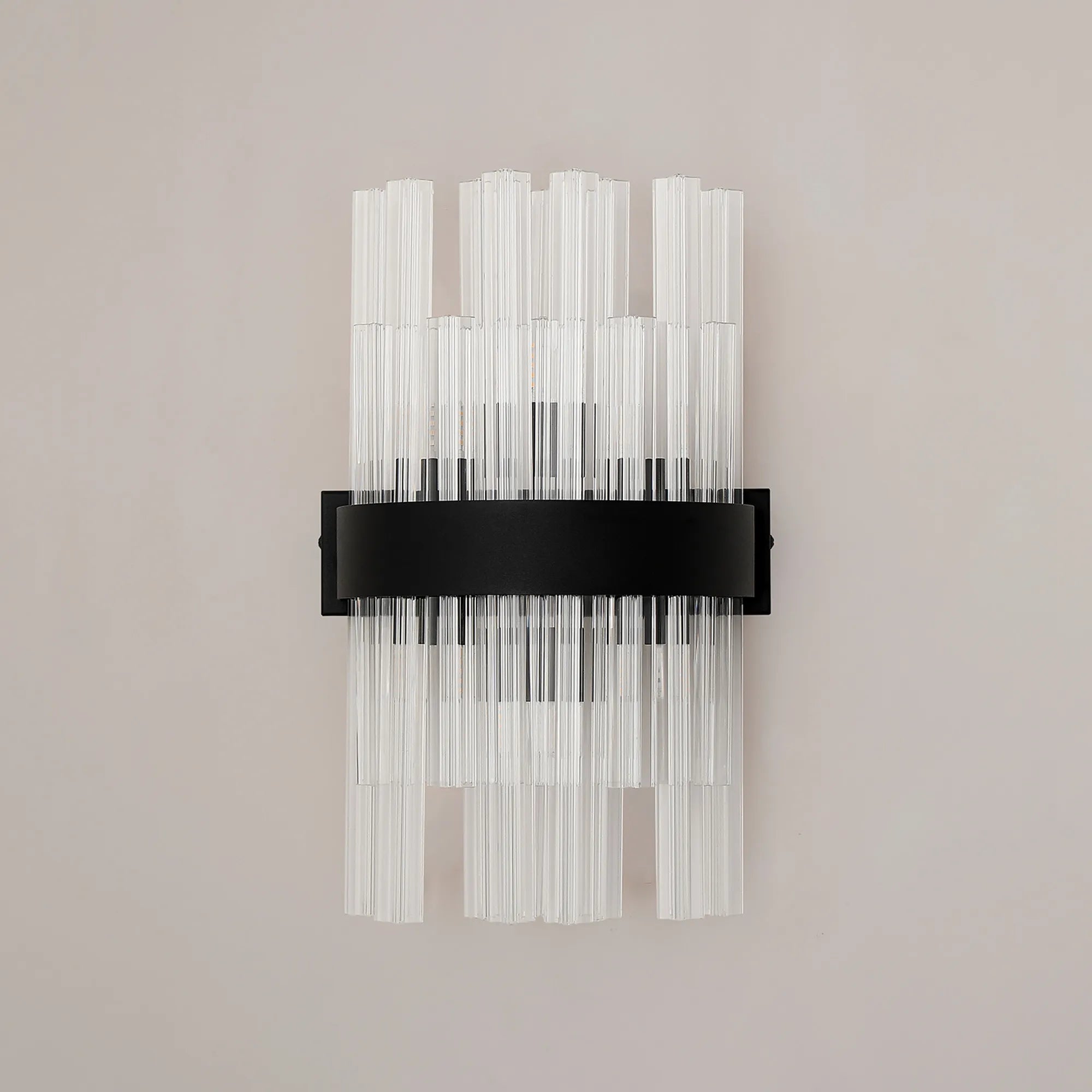 Farnley 6 Light Wall Light - Satin Black & Clear