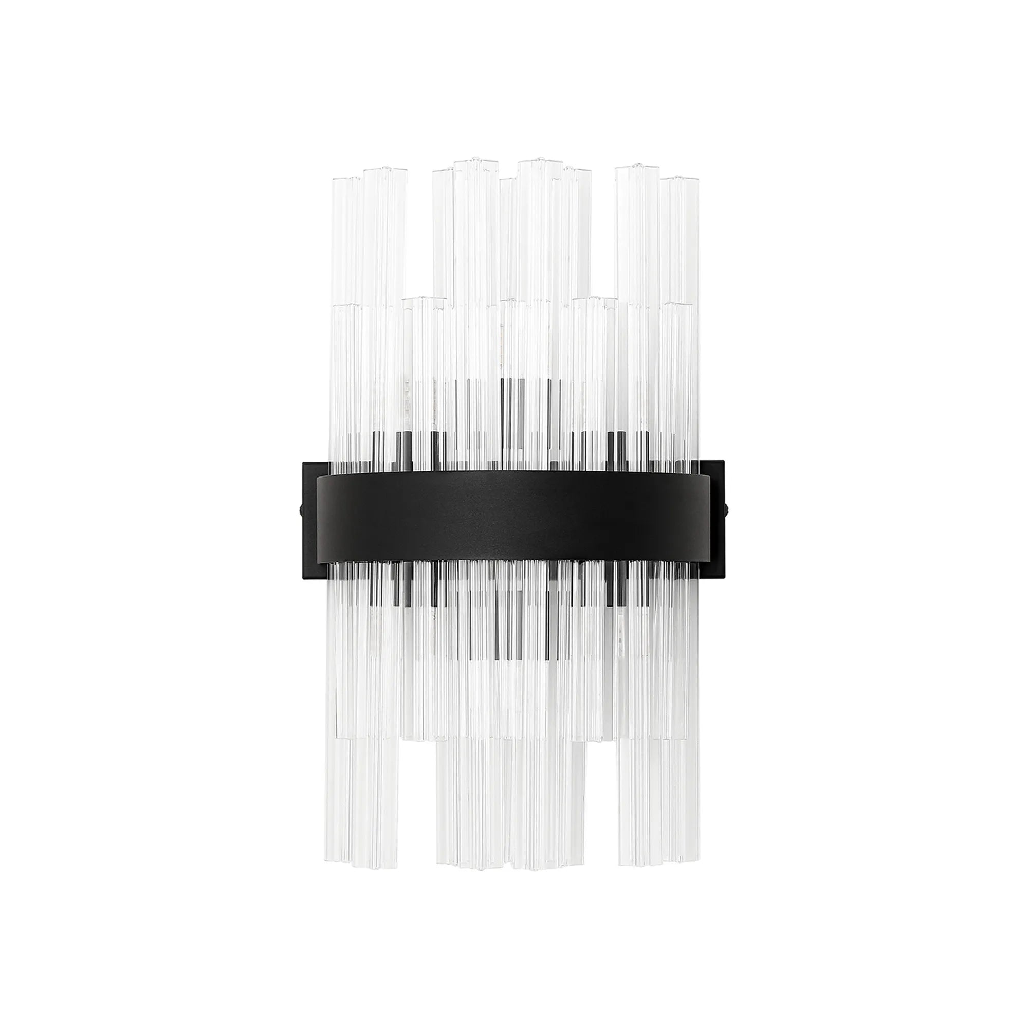 Farnley 6 Light Wall Light - Satin Black & Clear