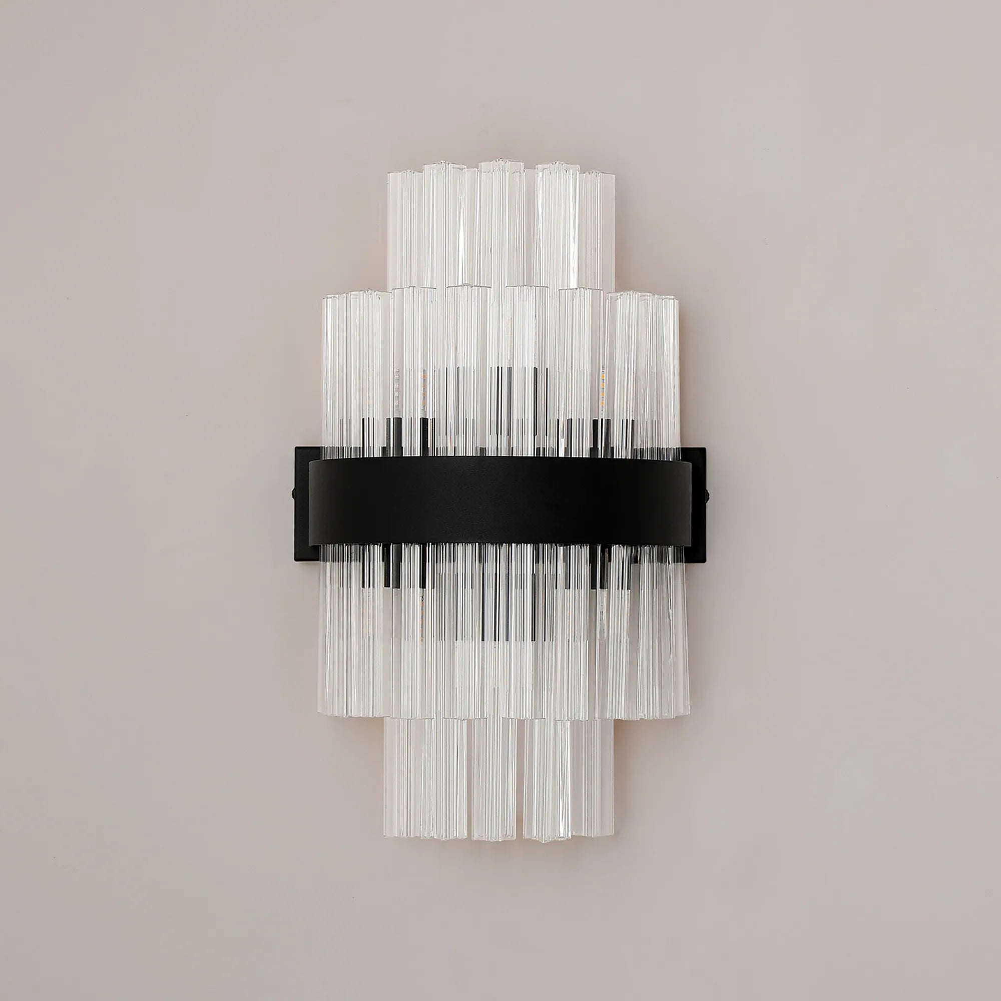 Farnley 6 Light Wall Light - Satin Black & Clear