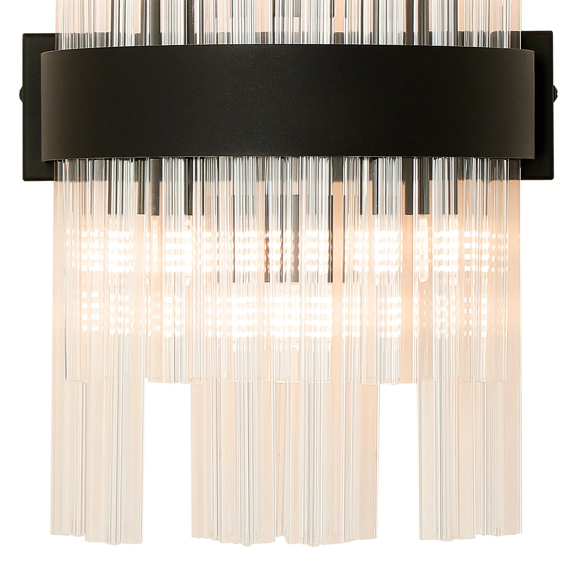Farnley 6 Light Wall Light - Satin Black & Clear