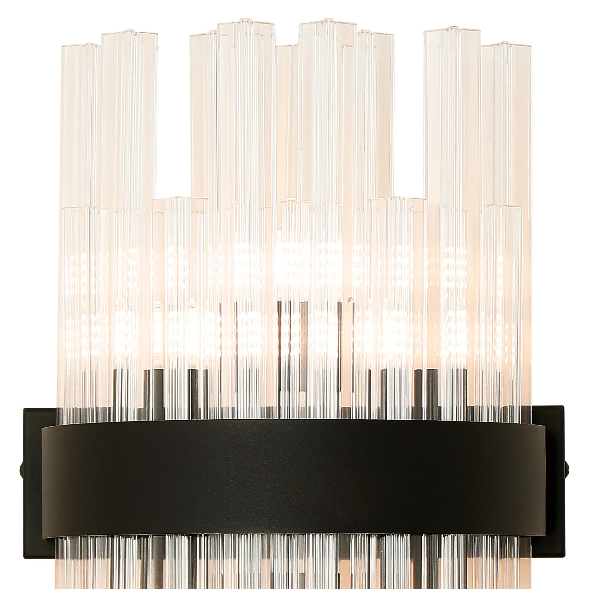 Farnley 6 Light Wall Light - Satin Black & Clear