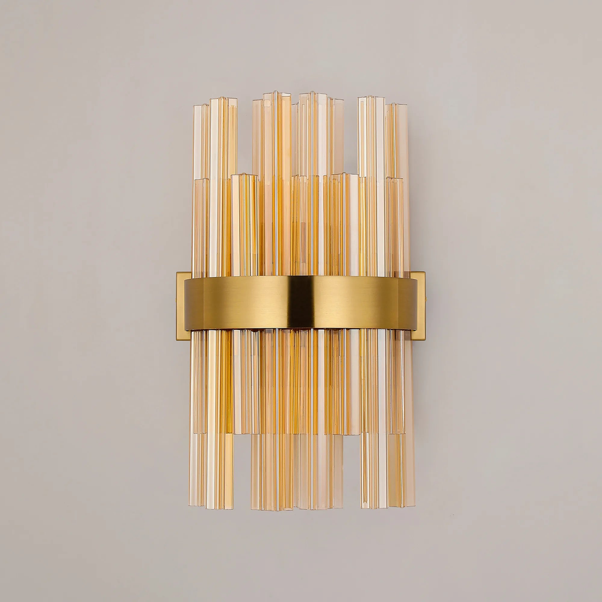 Farnley 6 Light Wall Light - Brass & Amber