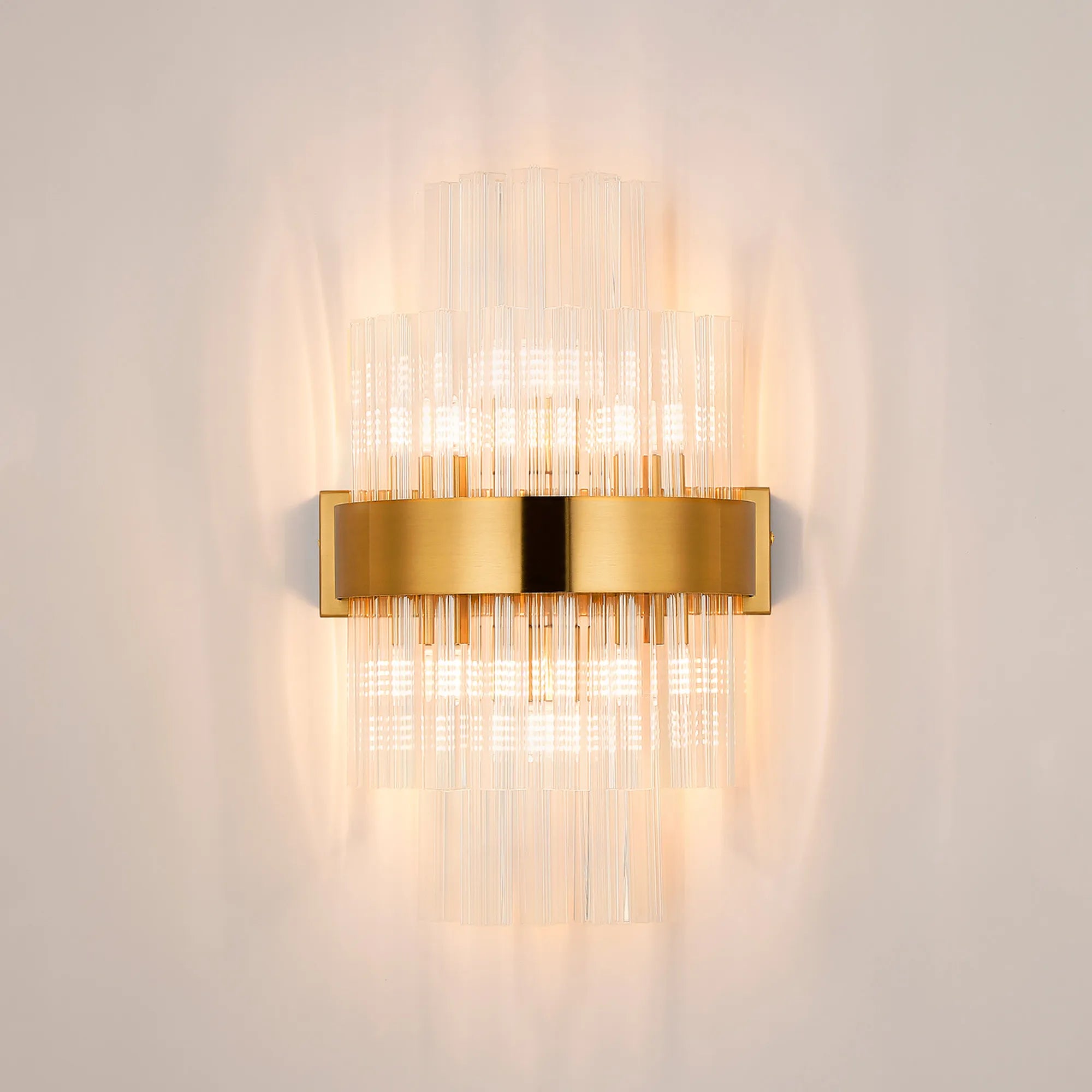 Farnley 6 Light Wall Light - Brass & Clear