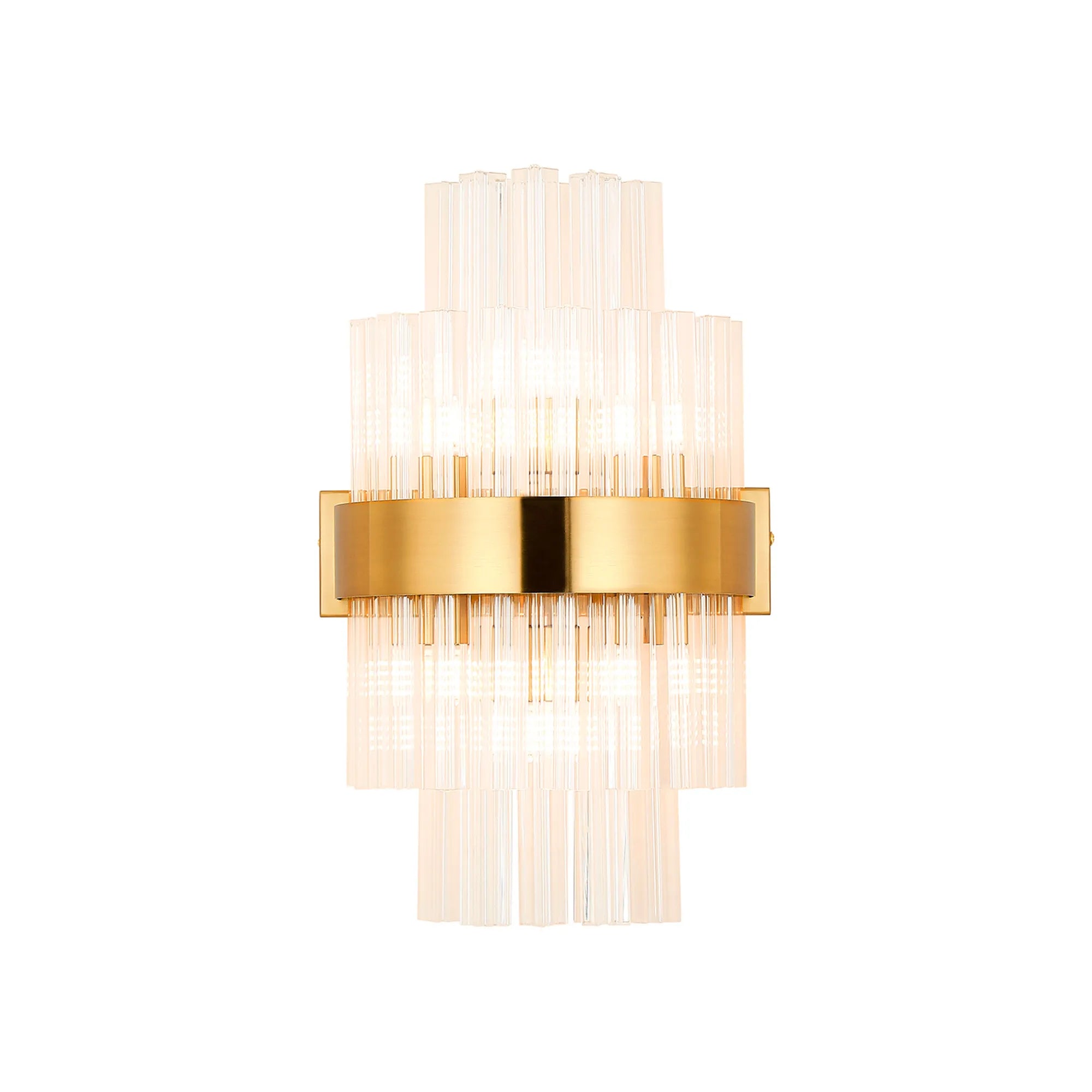 Farnley 6 Light Wall Light - Brass & Clear
