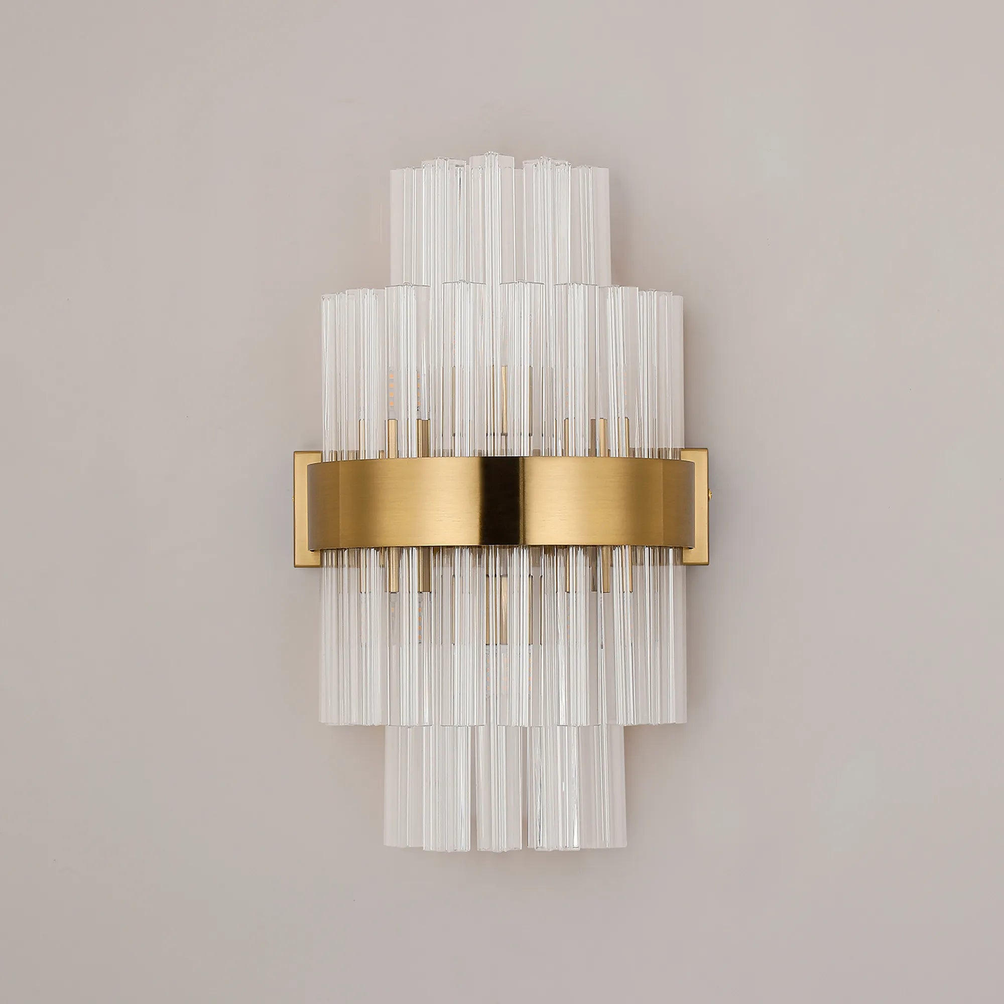 Farnley 6 Light Wall Light - Brass & Clear