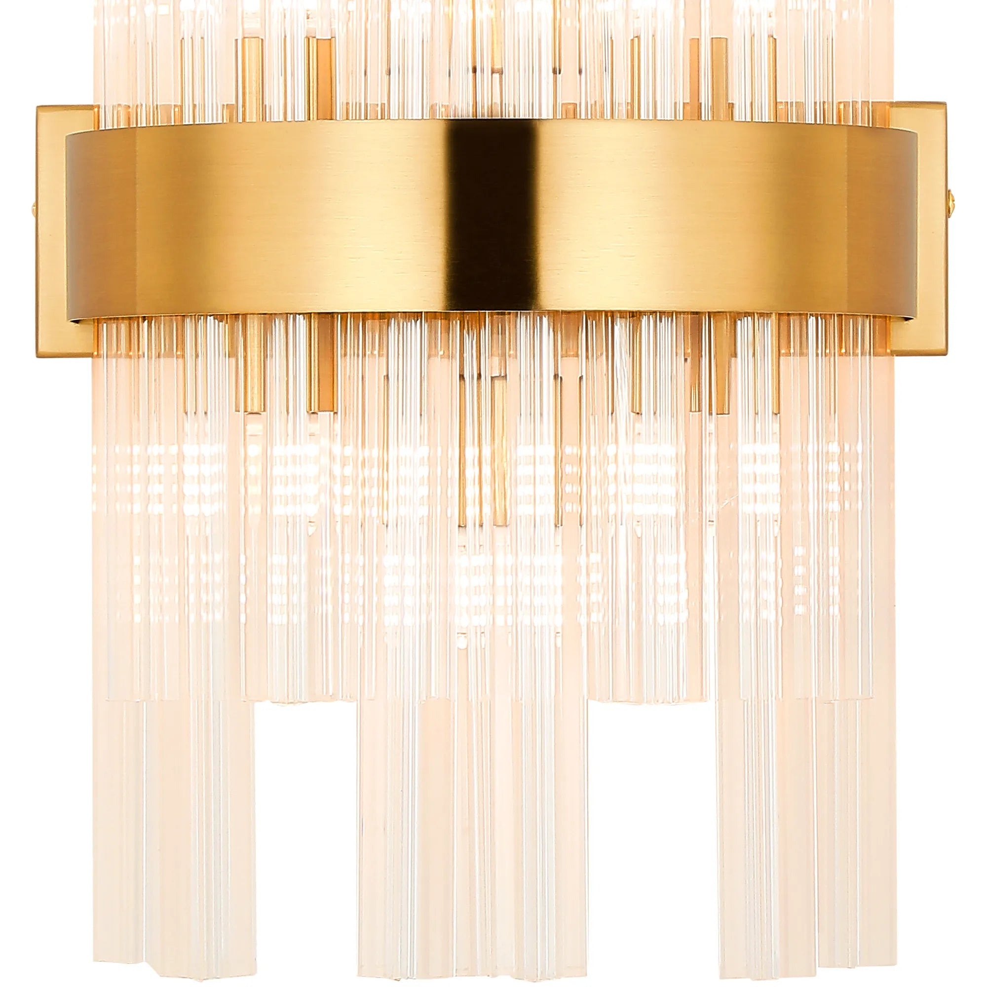Farnley 6 Light Wall Light - Brass & Clear