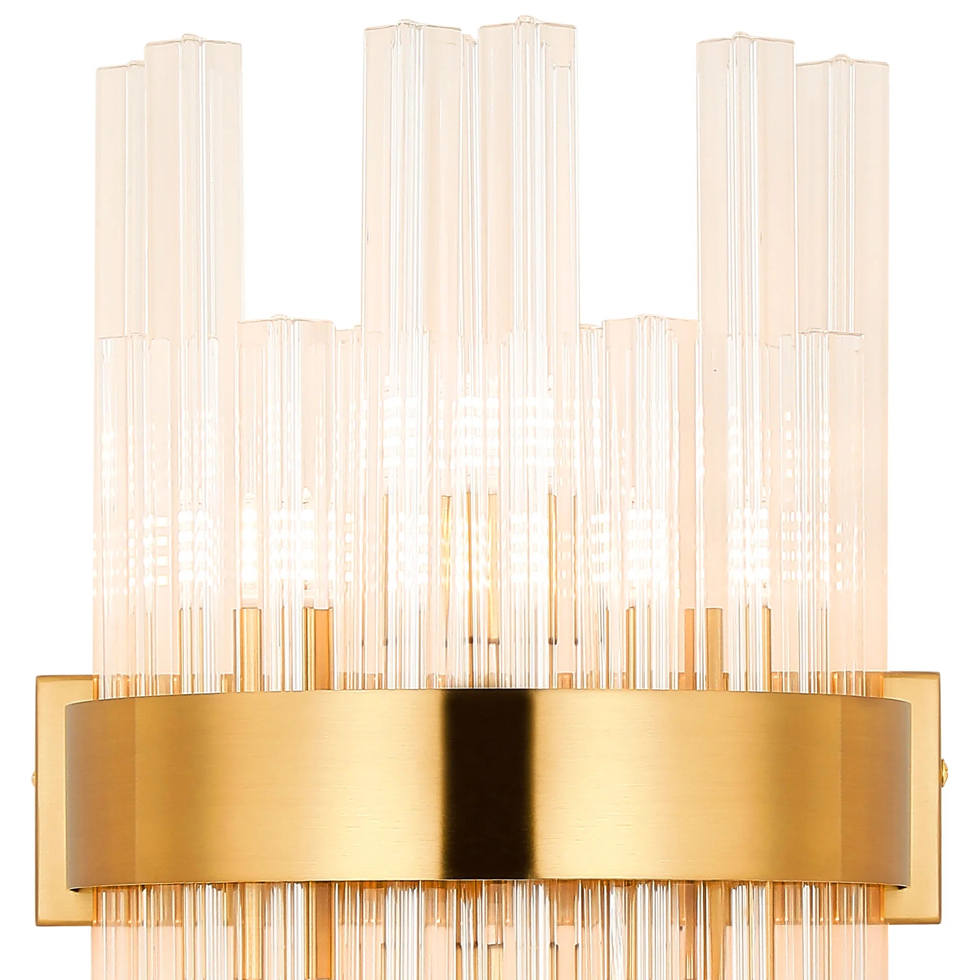 Farnley 6 Light Wall Light - Brass & Clear
