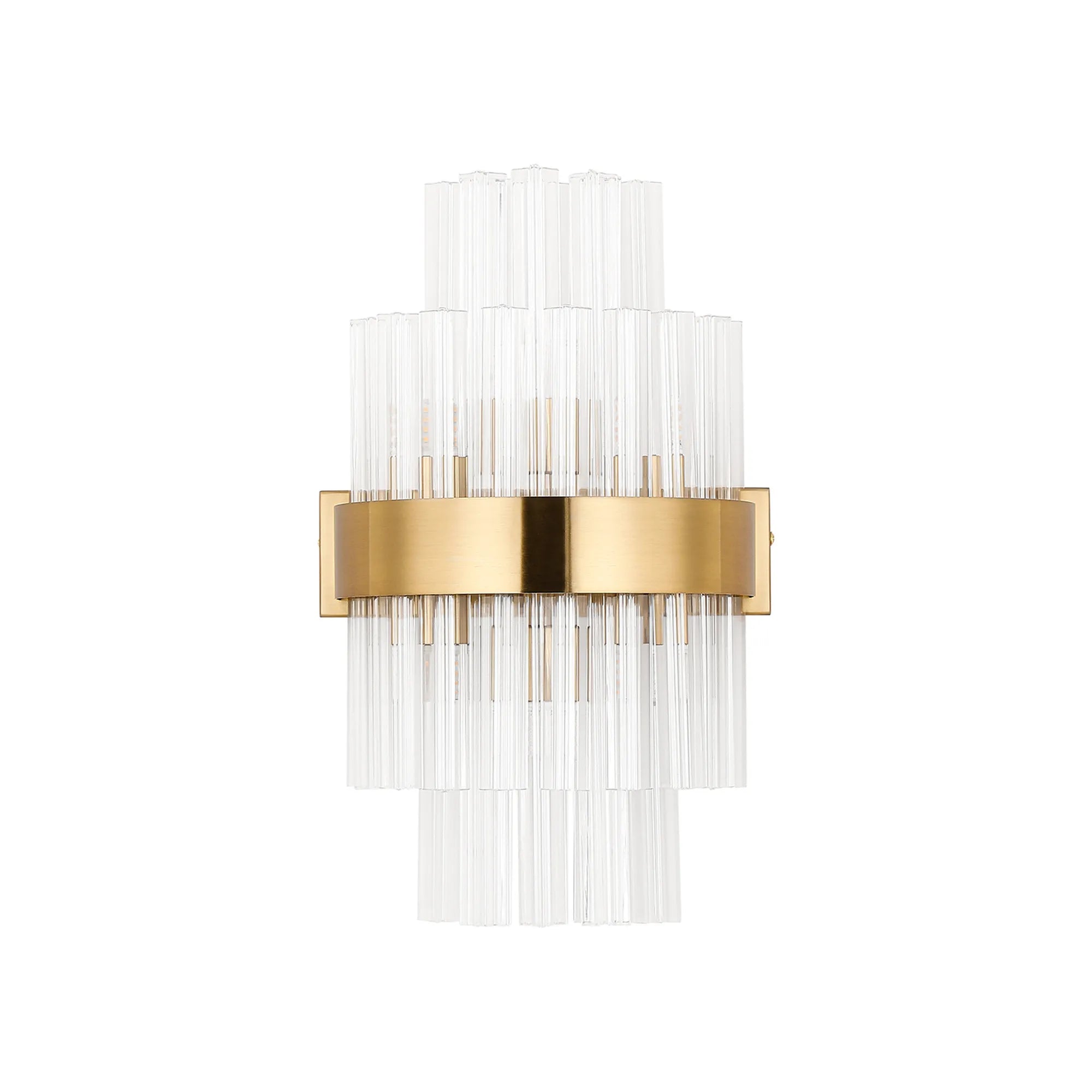 Farnley 6 Light Wall Light - Brass & Clear