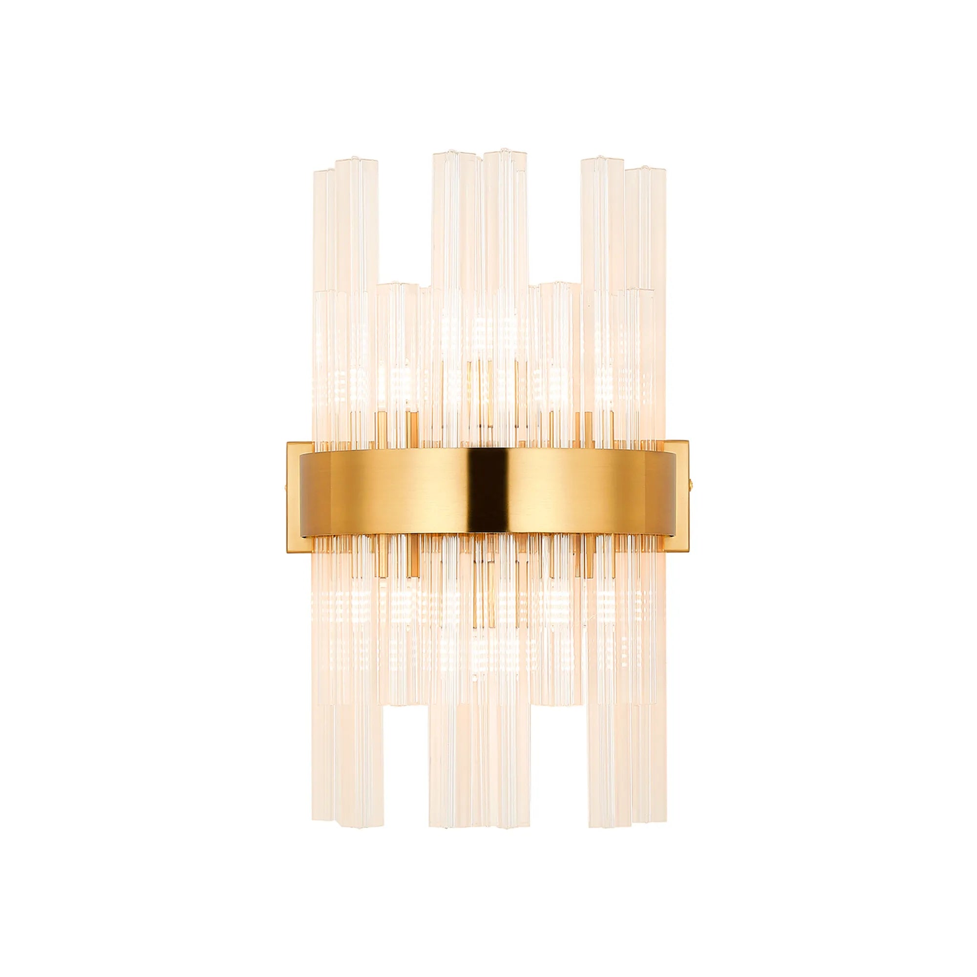 Farnley 6 Light Wall Light - Brass & Clear