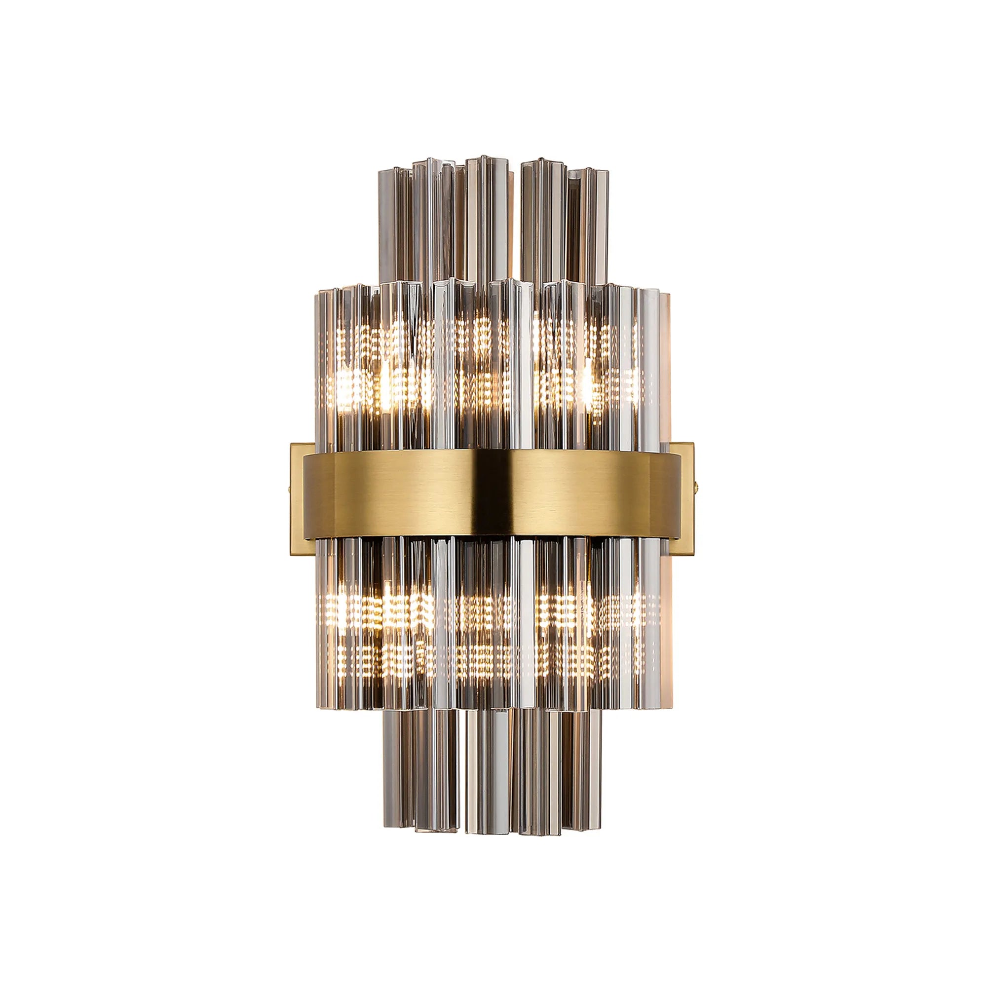 Farnley 6 Light Wall Light - Brass & Smoke