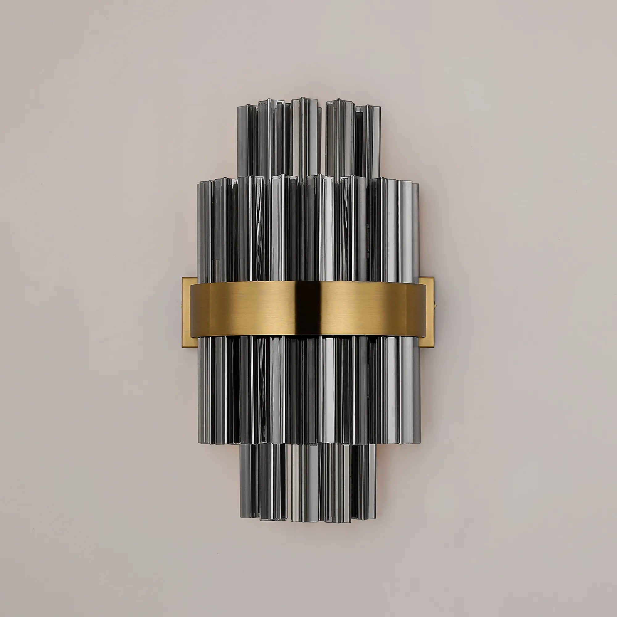 Farnley 6 Light Wall Light - Brass & Smoke