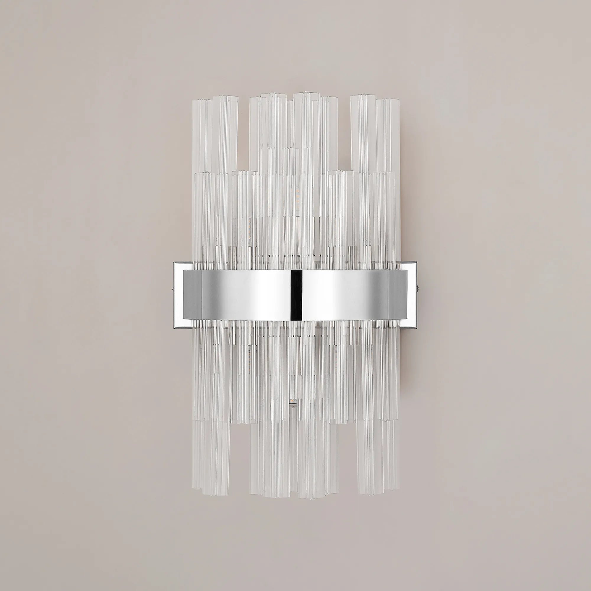 Farnley 6 Light Wall Light - Polished Nickel & Clear