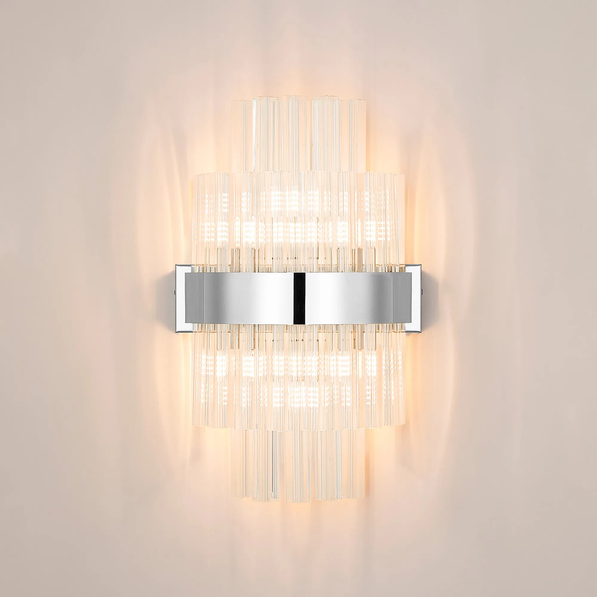 Farnley 6 Light Wall Light - Polished Nickel & Clear