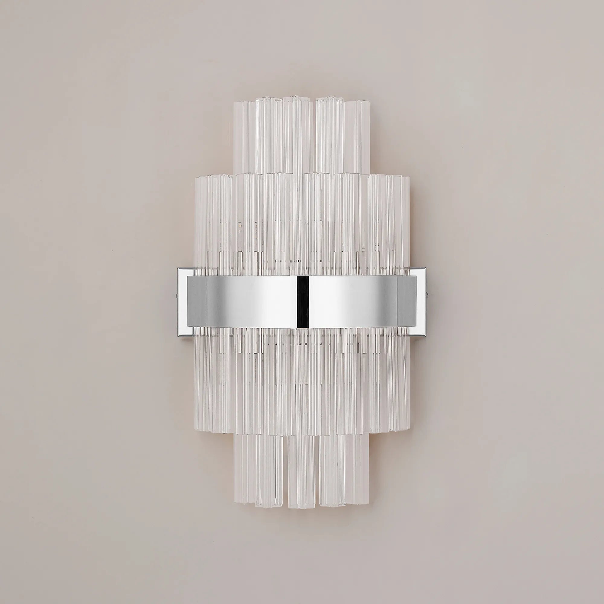 Farnley 6 Light Wall Light - Polished Nickel & Clear
