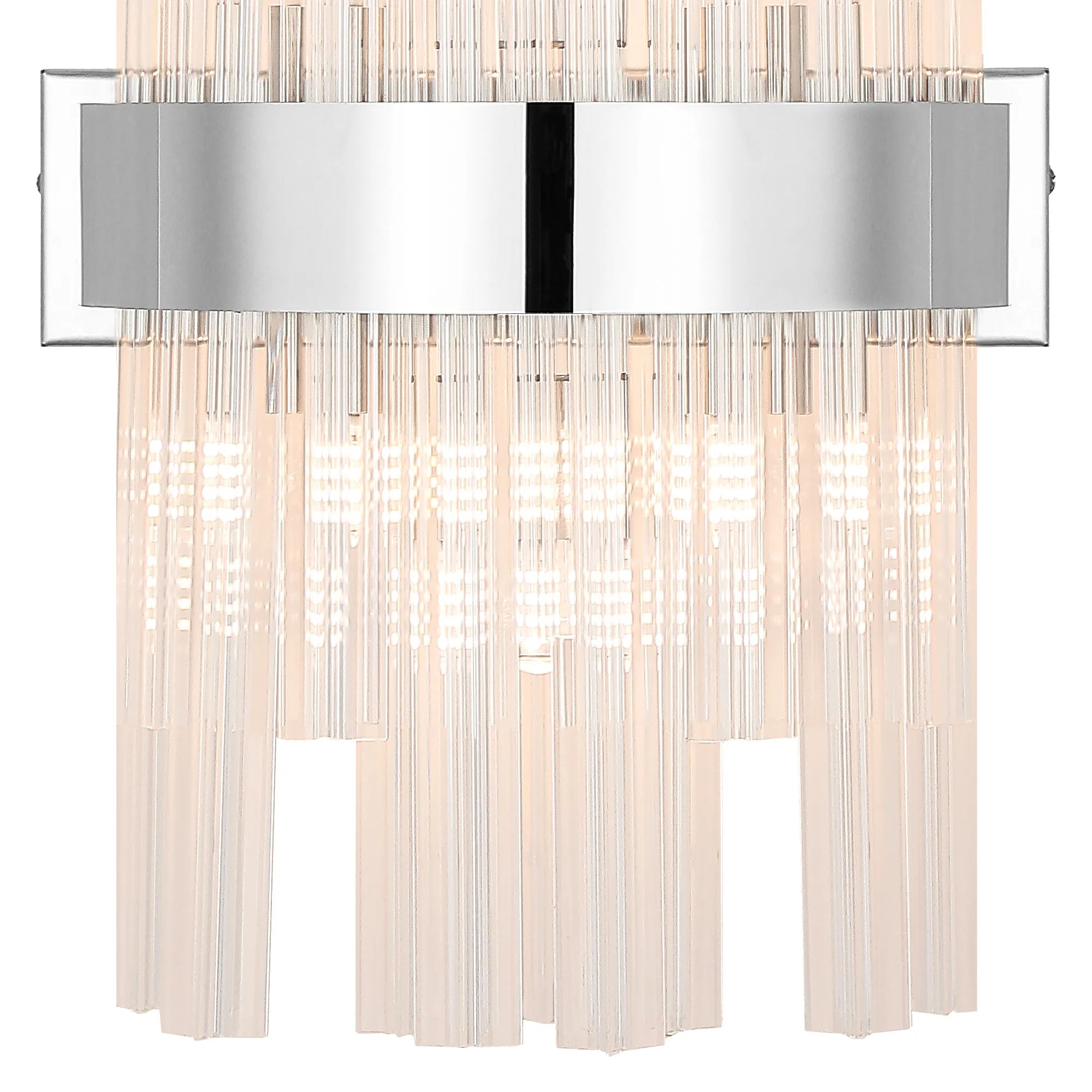 Farnley 6 Light Wall Light - Polished Nickel & Clear