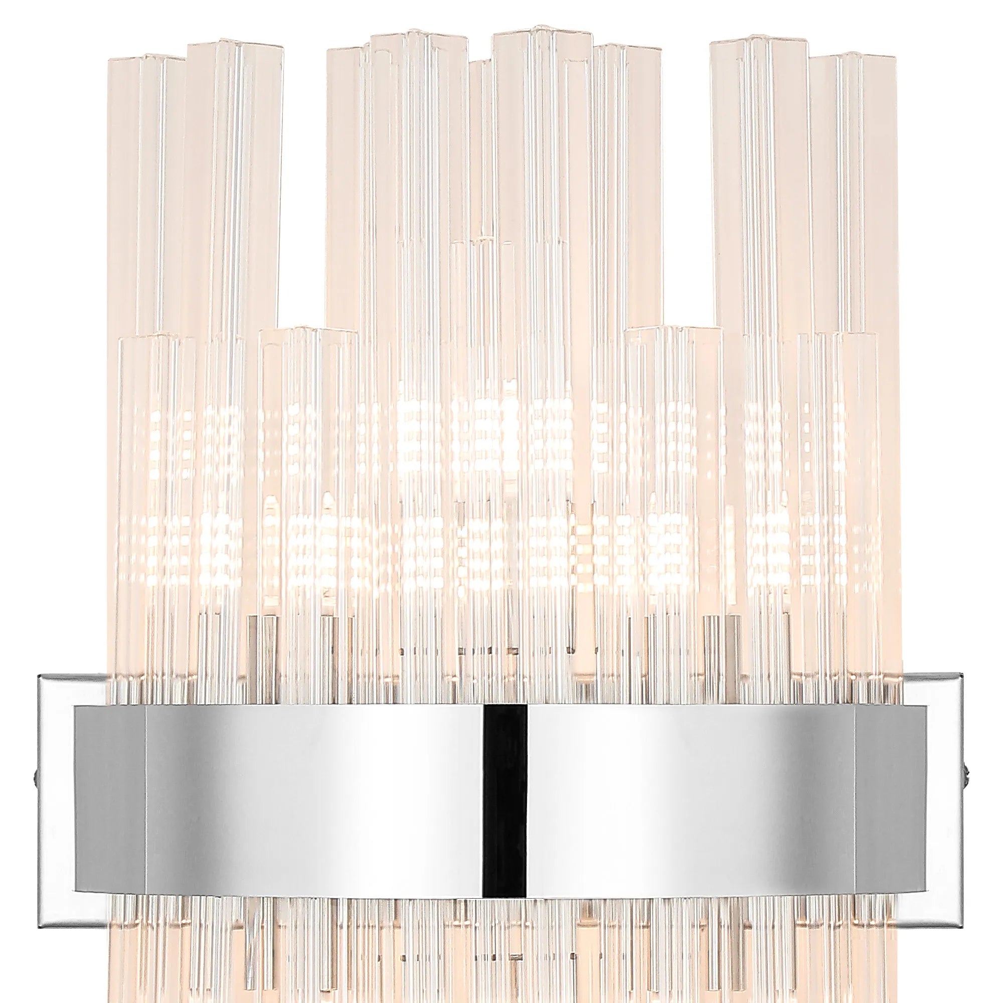 Farnley 6 Light Wall Light - Polished Nickel & Clear