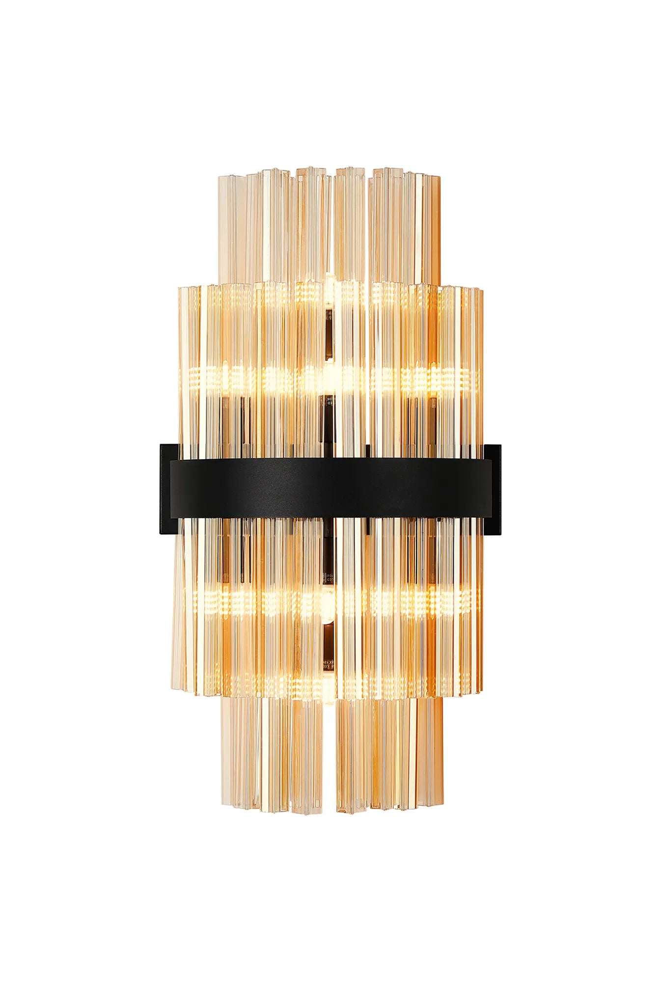 Farnley 8 Light - Wall Light - Satin Black & Amber