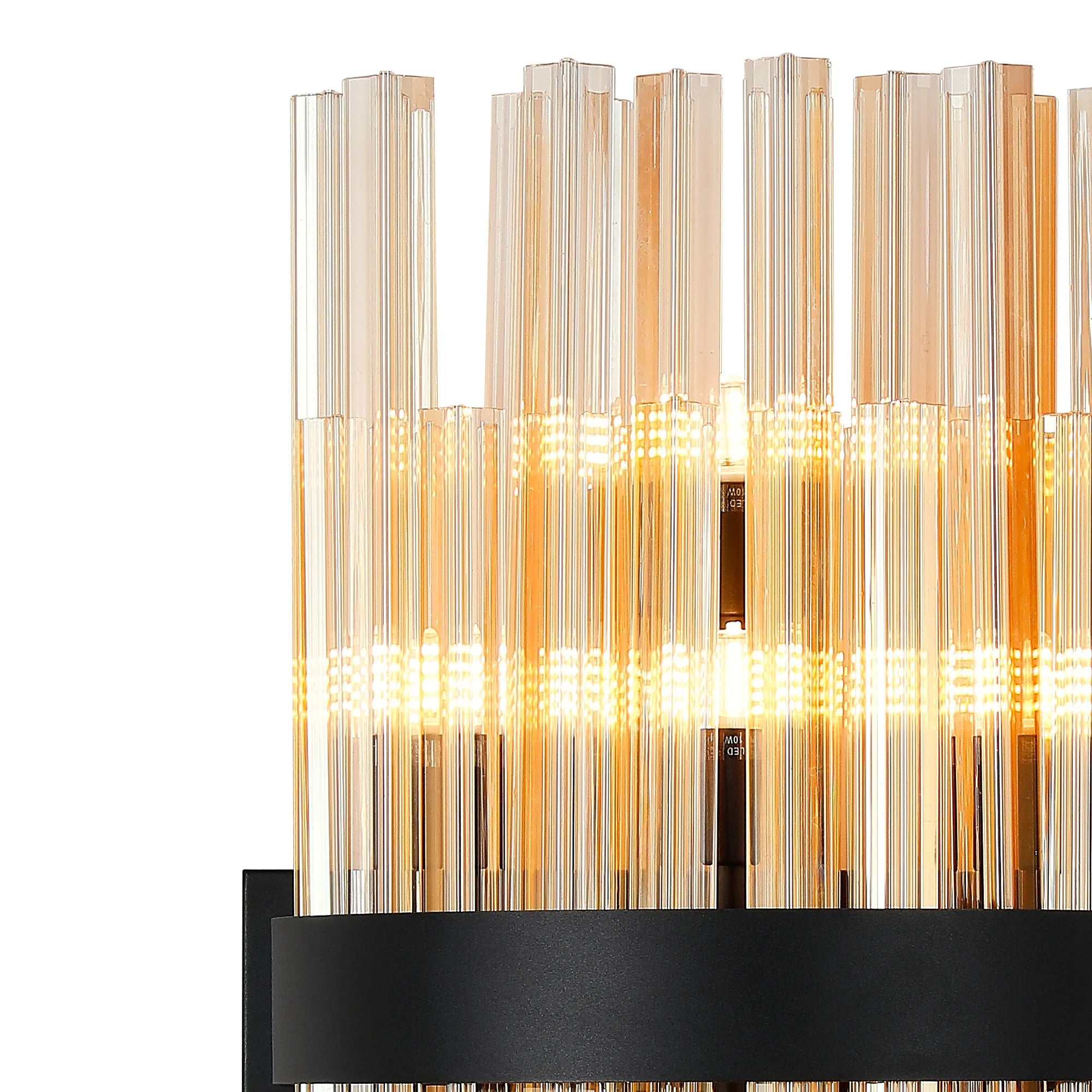 Farnley 8 Light - Wall Light - Satin Black & Amber