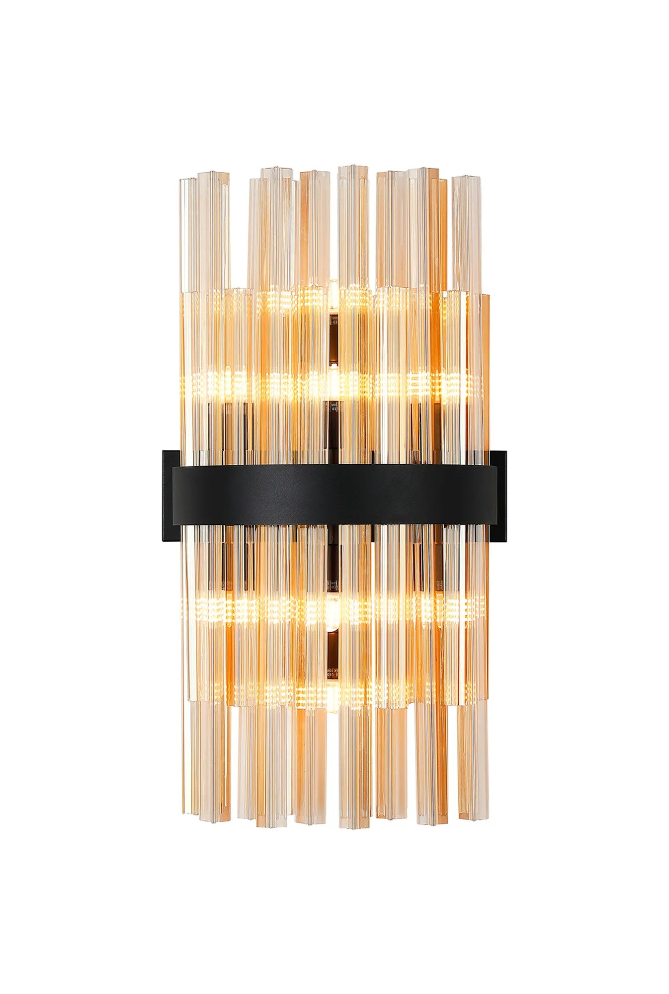 Farnley 8 Light - Wall Light - Satin Black & Amber