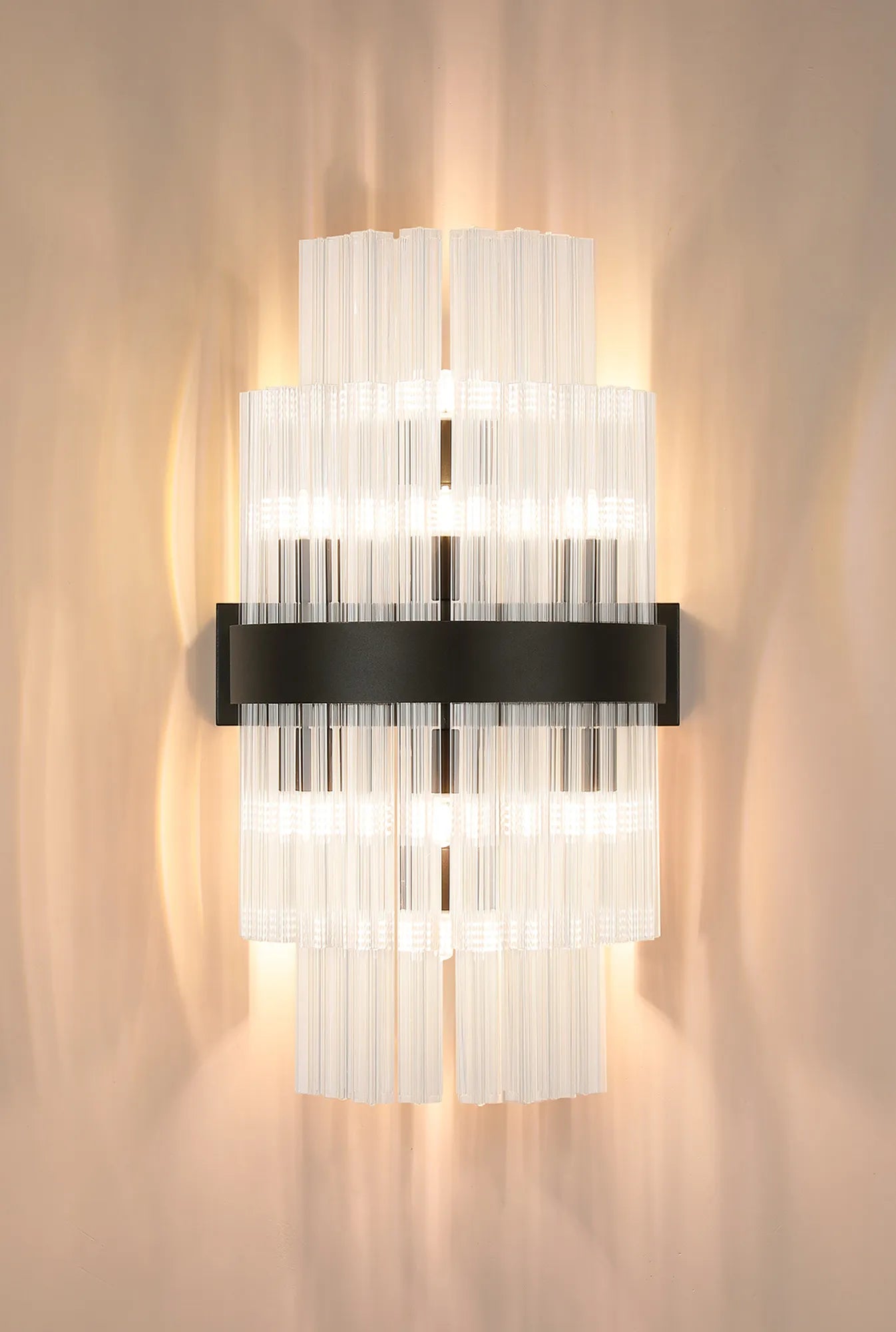 Farnley 8 Light - Wall Light - Satin Black & Clear